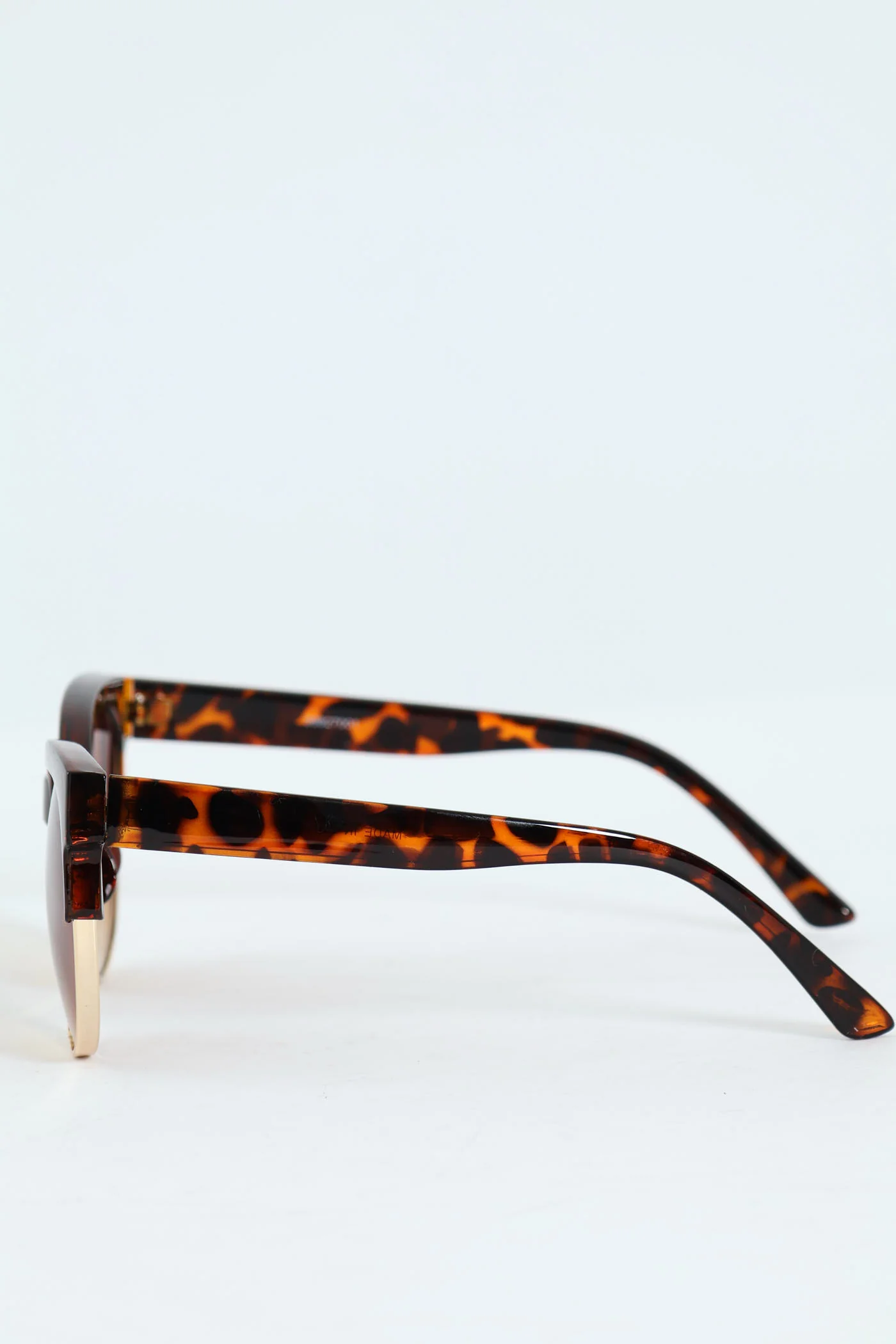 Cats Eye Clubmaster Sunglasses - Tortoise Shell - Image 2