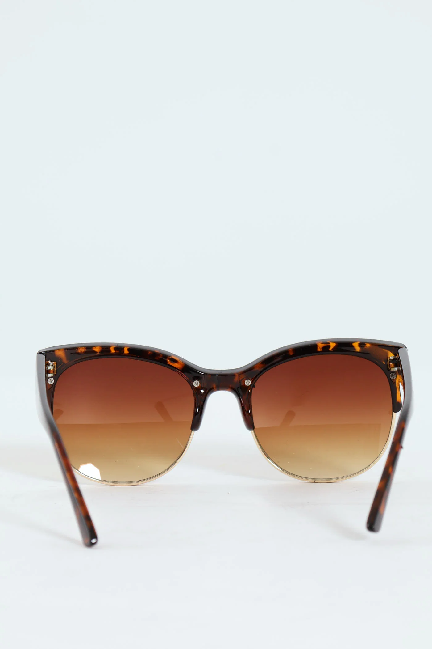 Cats Eye Clubmaster Sunglasses - Tortoise Shell - Image 4