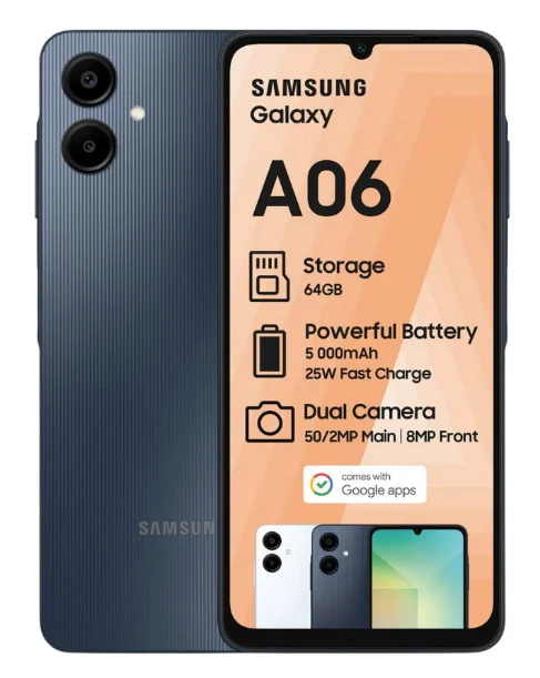 Galaxy A06 Box Deal 64GB Black Cellphone - Image 3
