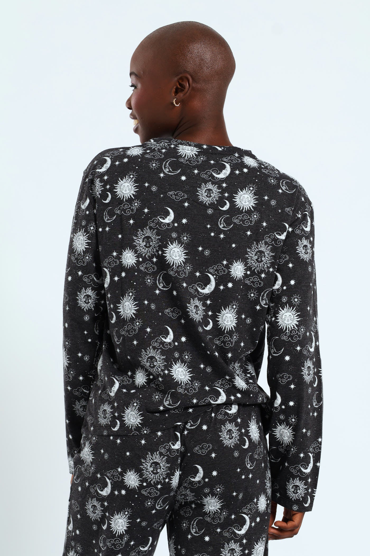 Celestial Knit Tee - Charcoal Melange - Image 2