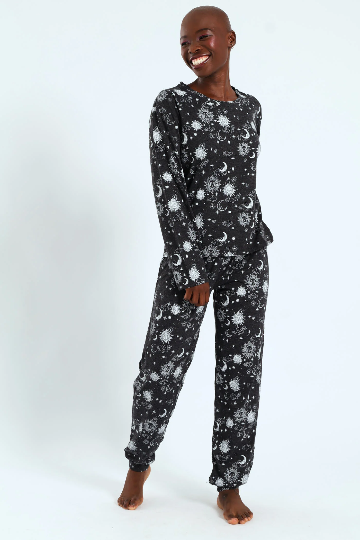 Celestial Knit Tee - Charcoal Melange - Image 3