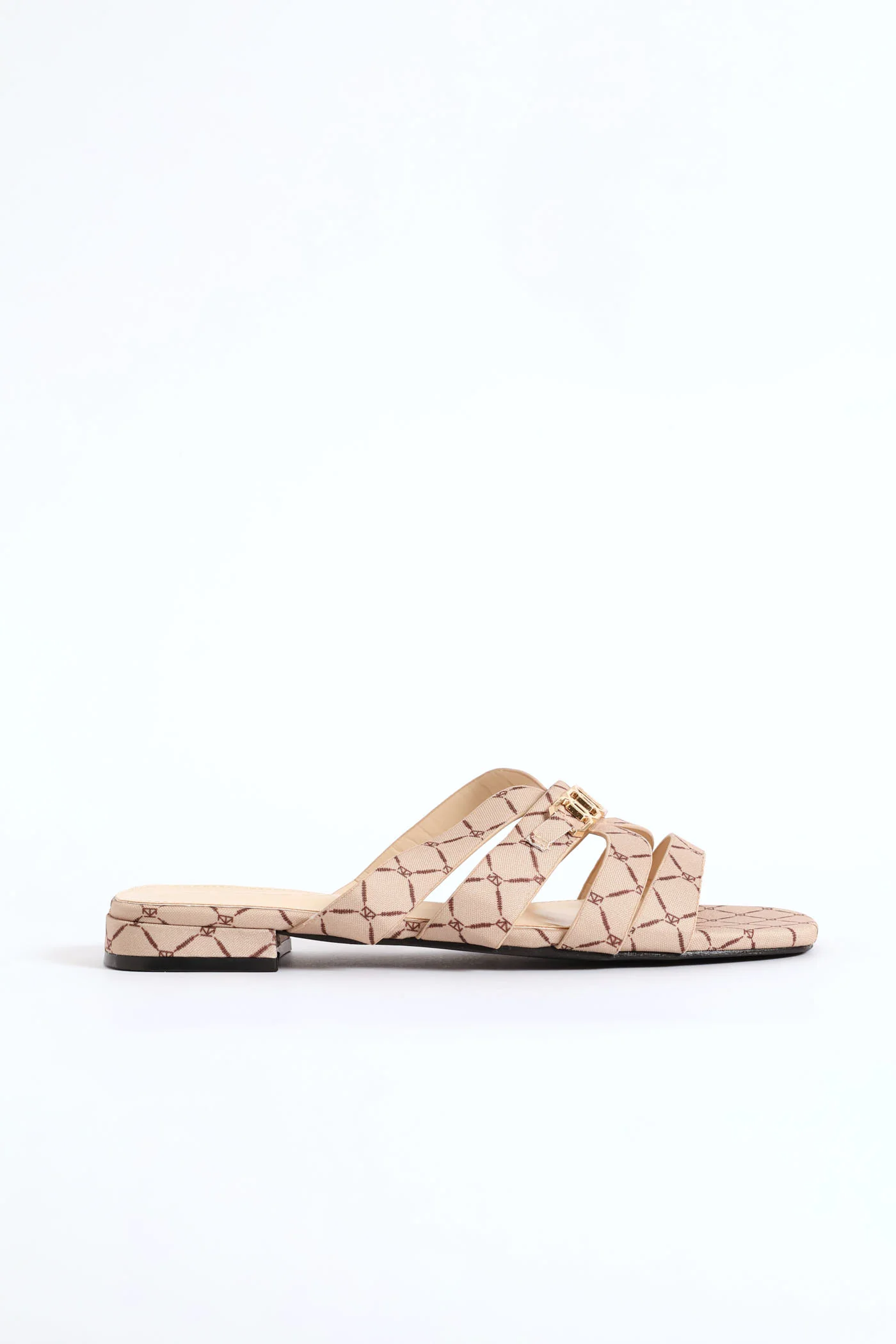 Chain Detail Double Band Mule Sandal - Natural - Image 4