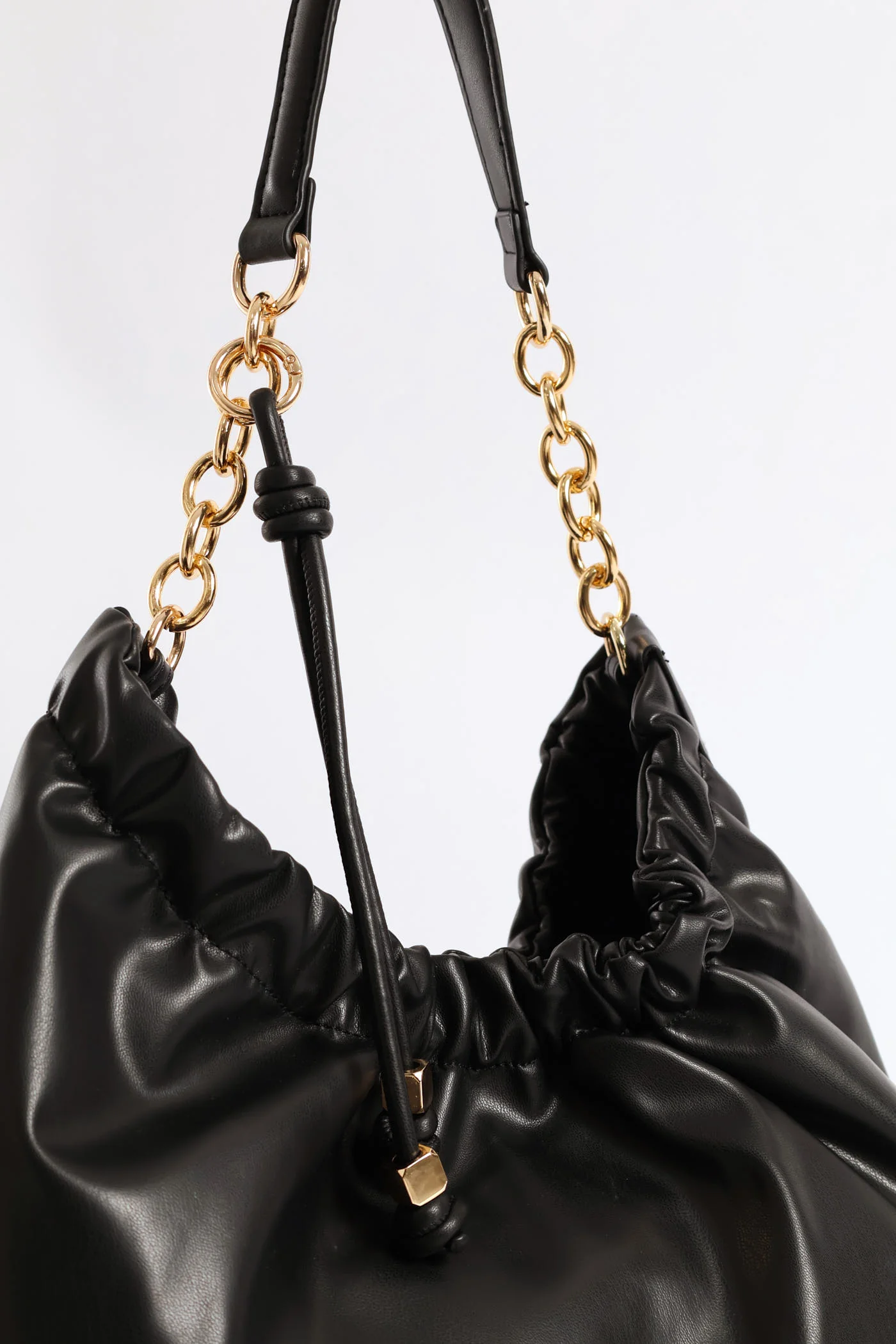 Chain Strap Shoulder Bag - Black - Image 2