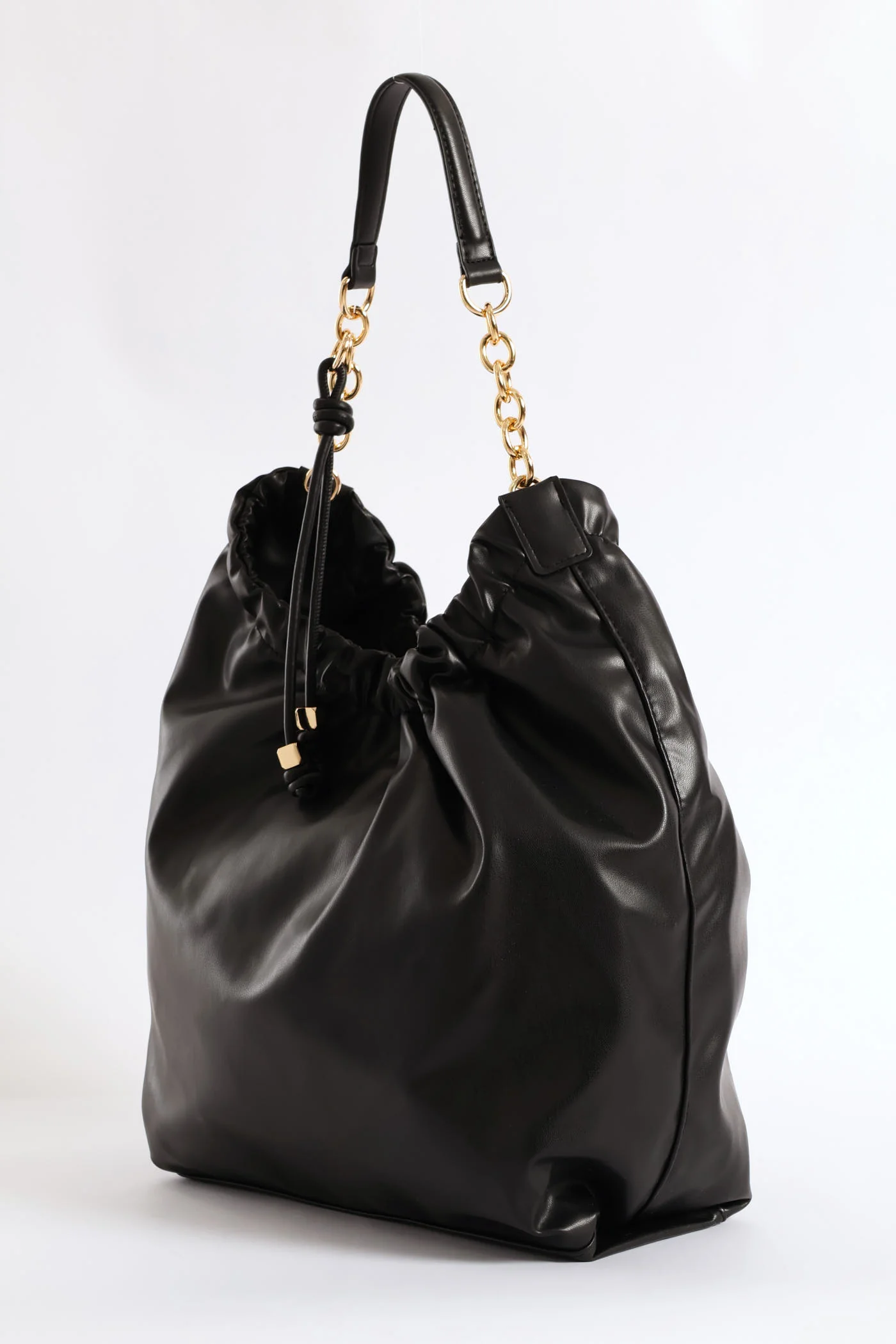 Chain Strap Shoulder Bag - Black - Image 3