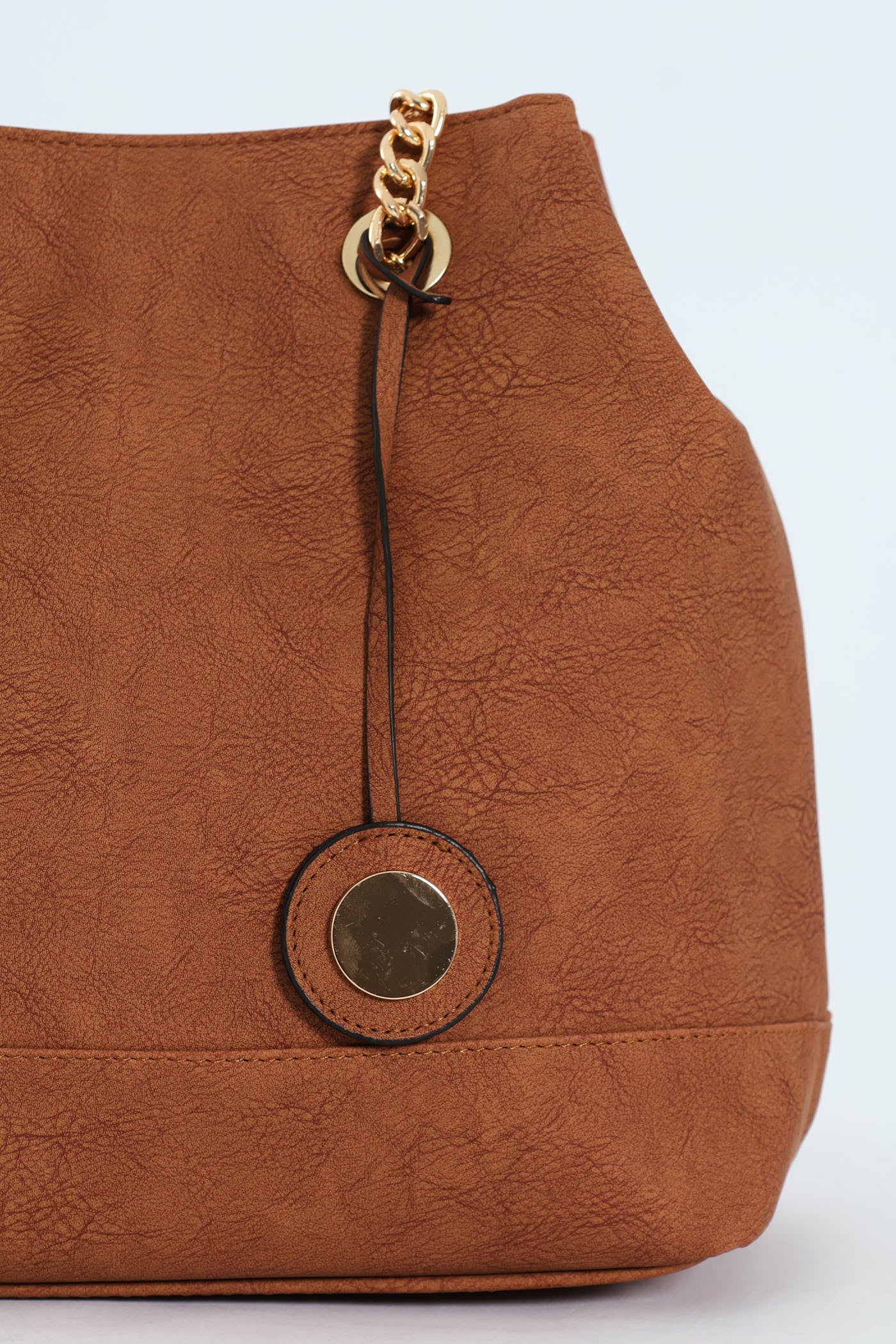 Chain Trim Handle Shopper - Tan - Image 2