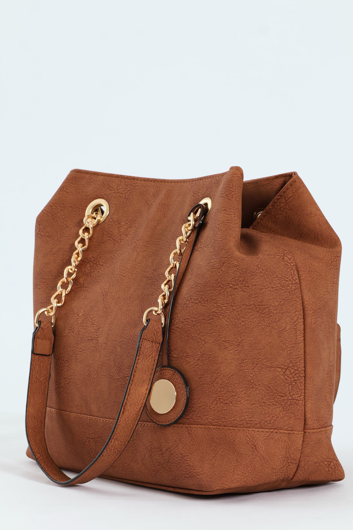 Chain Trim Handle Shopper - Tan - Image 3
