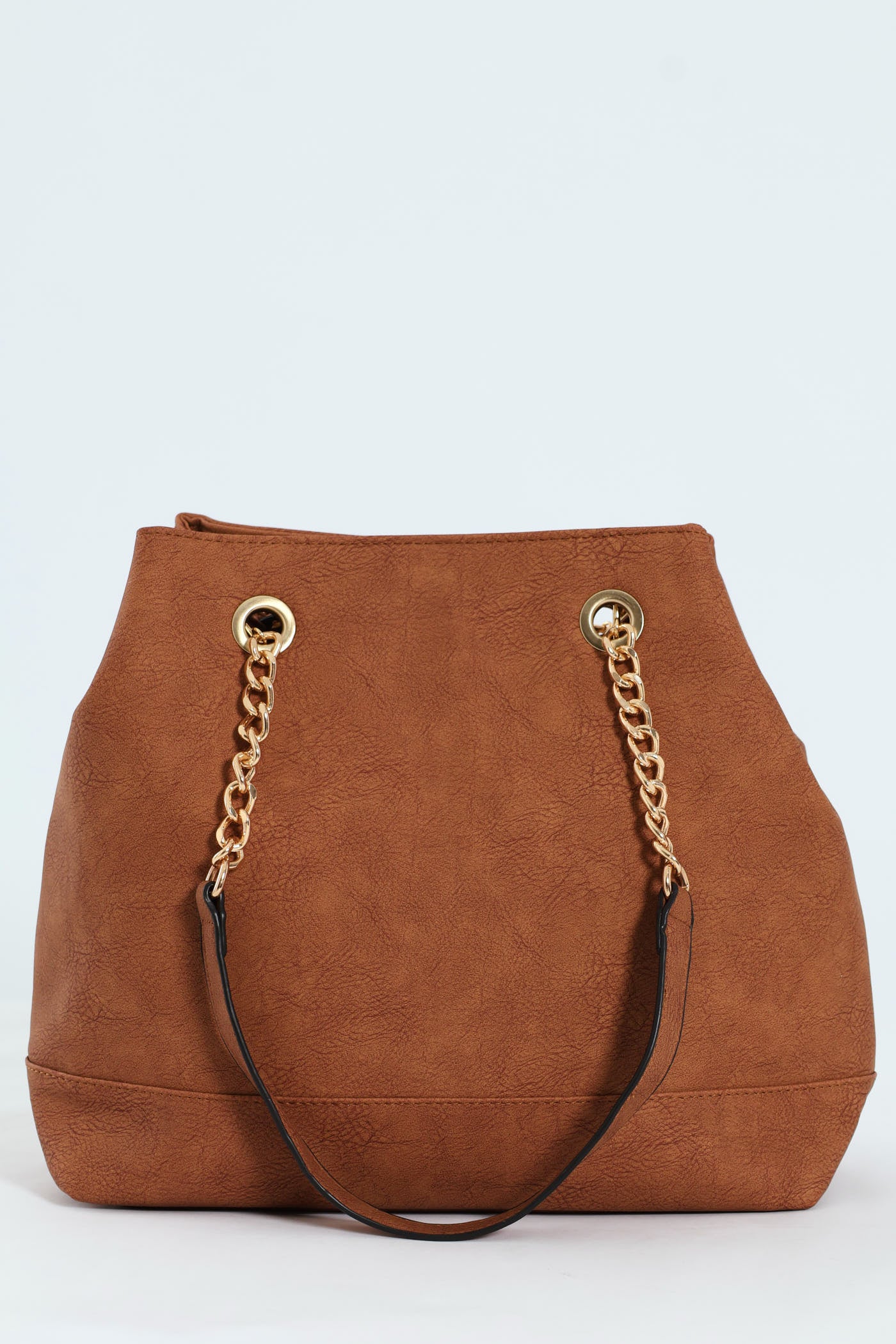 Chain Trim Handle Shopper - Tan - Image 4