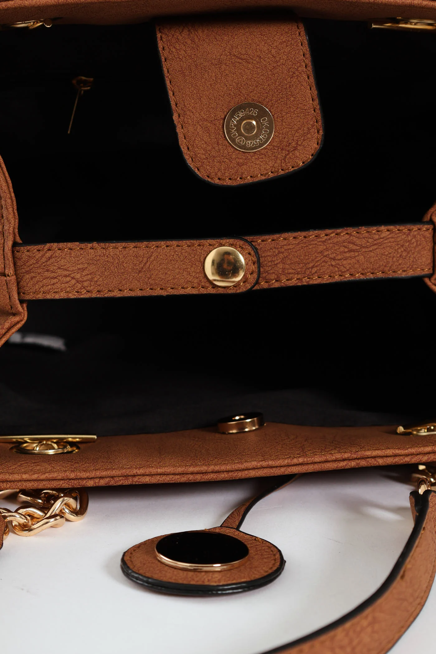 Chain Trim Handle Shopper - Tan - Image 6
