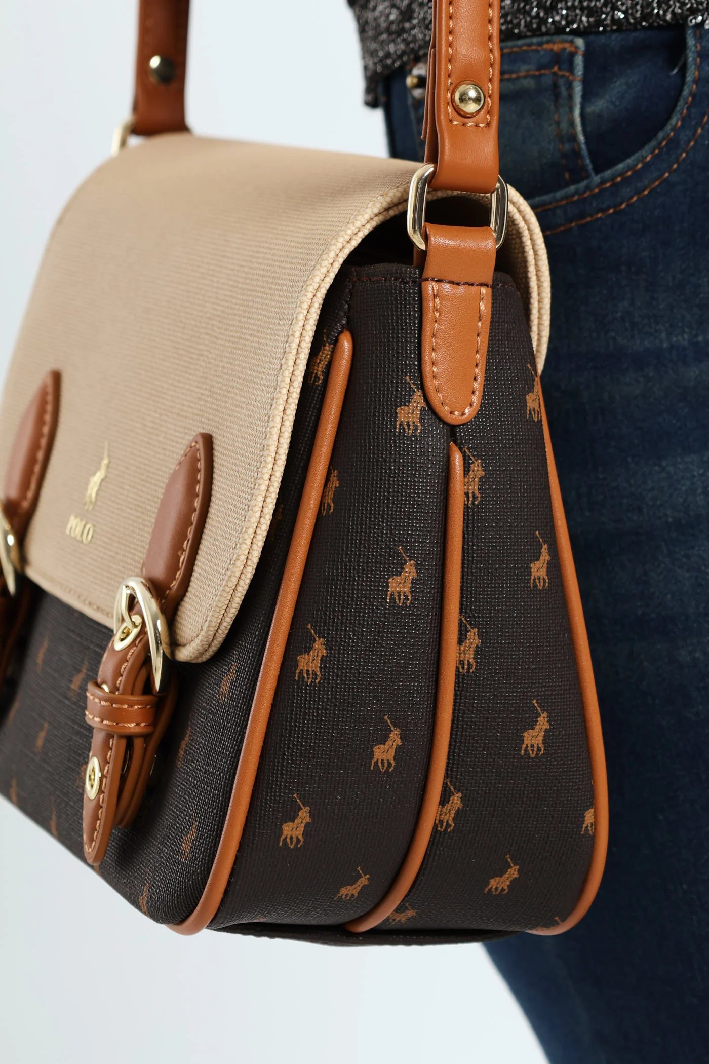 Chalbi Messenger Crossbody Bag - Brown - Image 3
