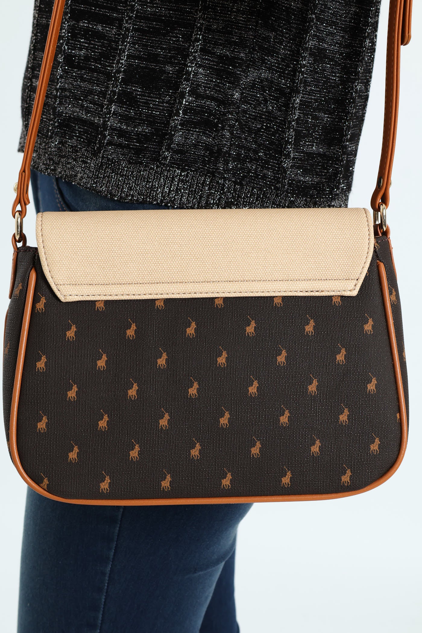 Chalbi Messenger Crossbody Bag - Brown - Image 4
