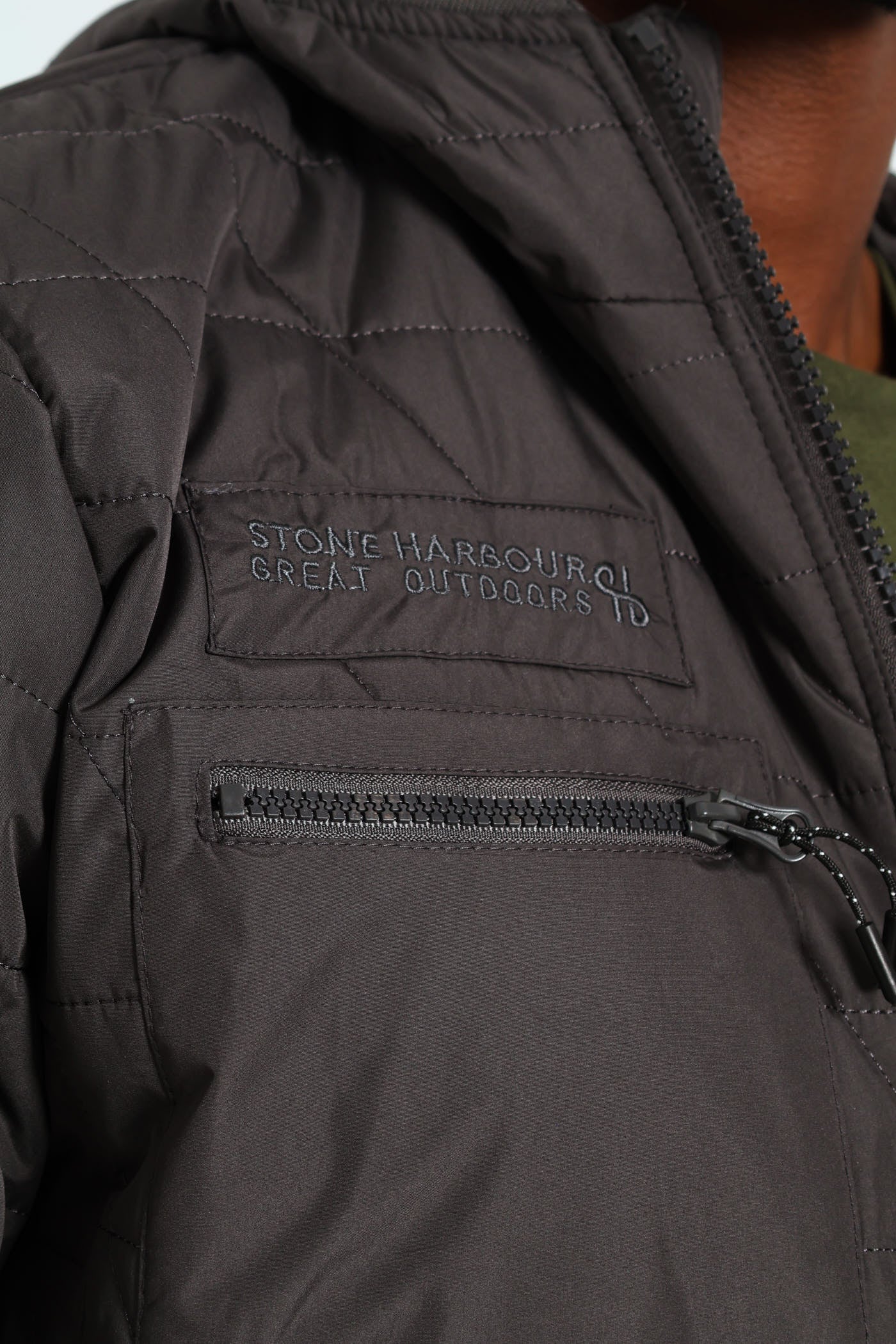 Charcoal Quilted Utility Jacket - Charcoal - Image 6