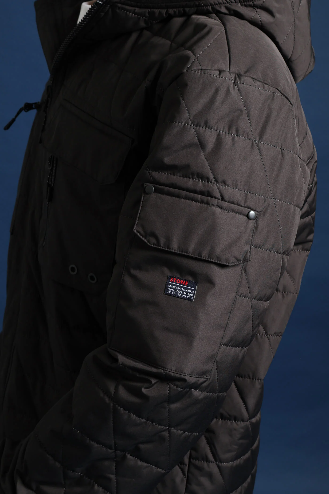 Charcoal Quilted Utility Jacket - Charcoal - Image 7
