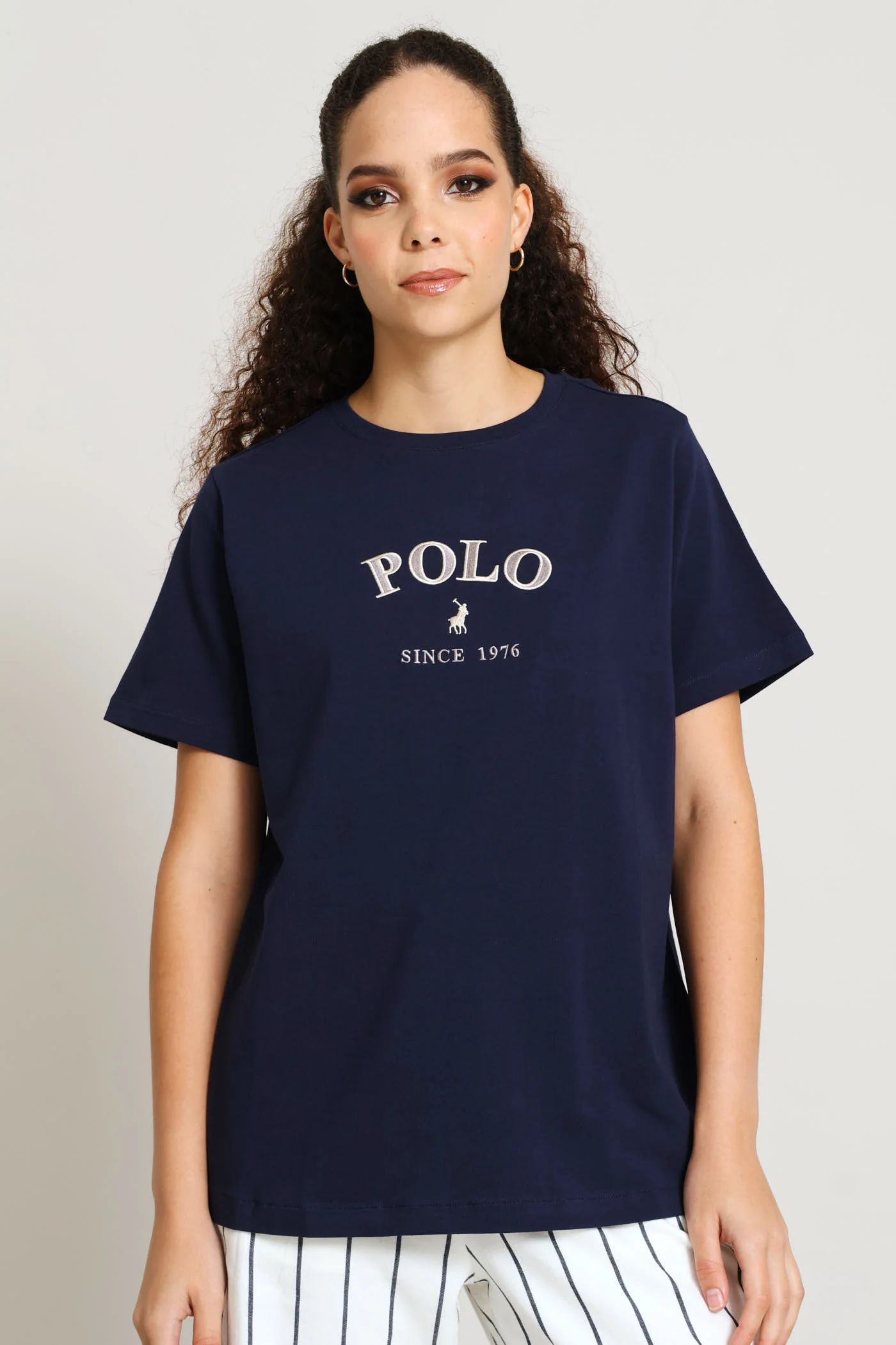 Charlie Embroidered T-Shirt - Navy - Image 2