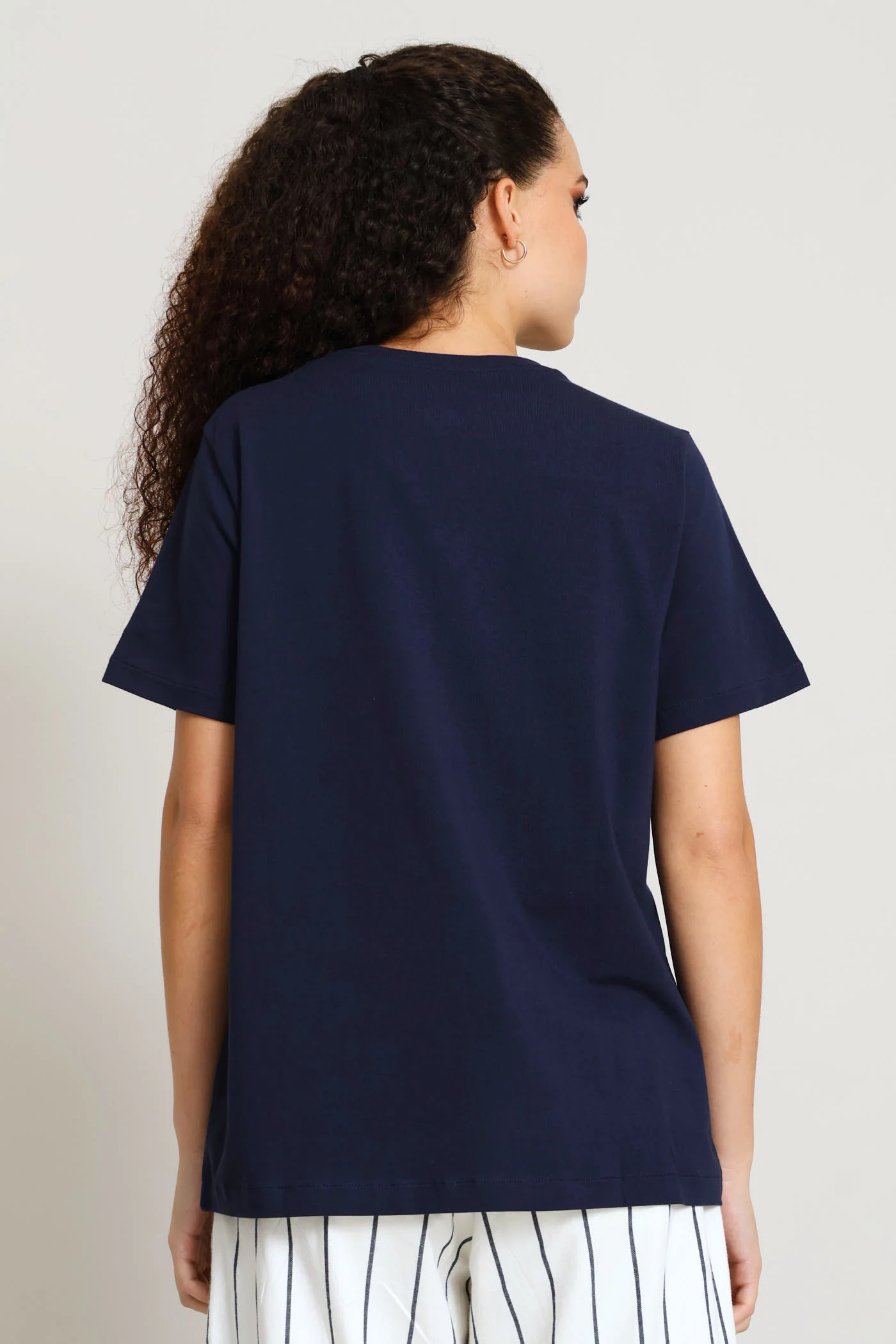 Charlie Embroidered T-Shirt - Navy - Image 3