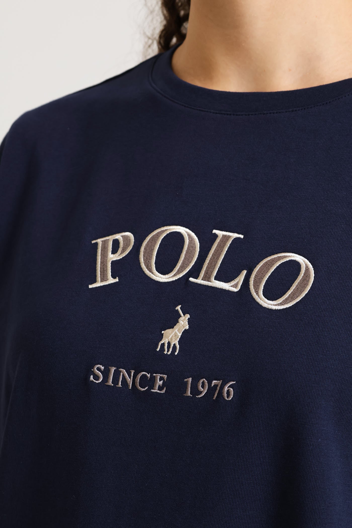 Charlie Embroidered T-Shirt - Navy - Image 4