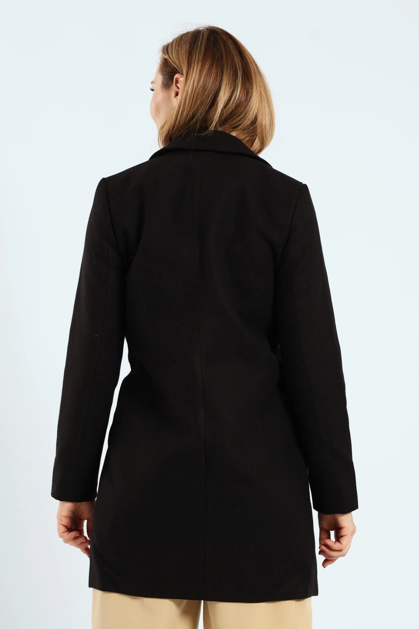 Charlotte Metal Trim Collar Coat - Black - Image 4