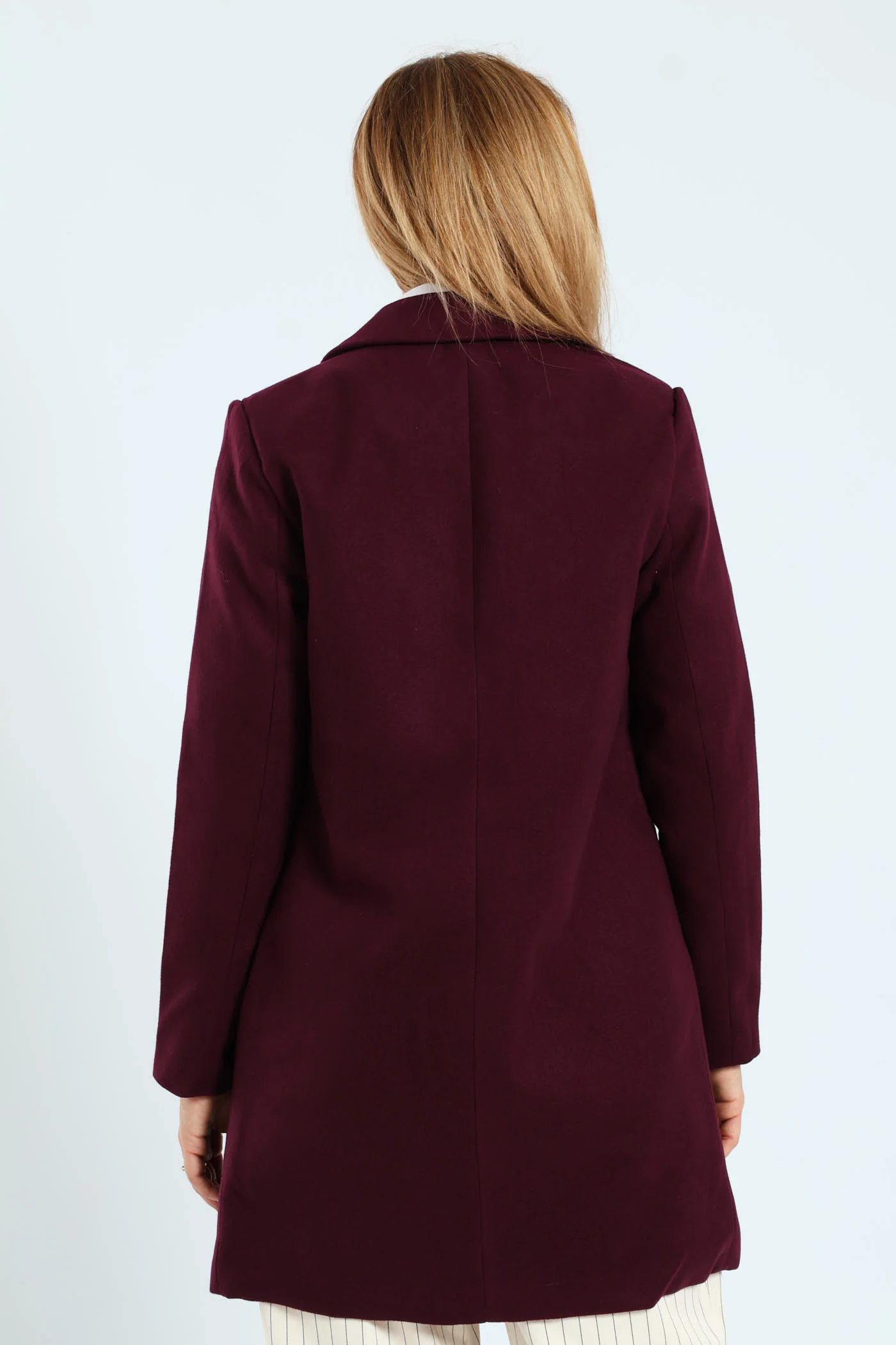 Charlotte Metal Trim Collar Coat - Wine - Image 4
