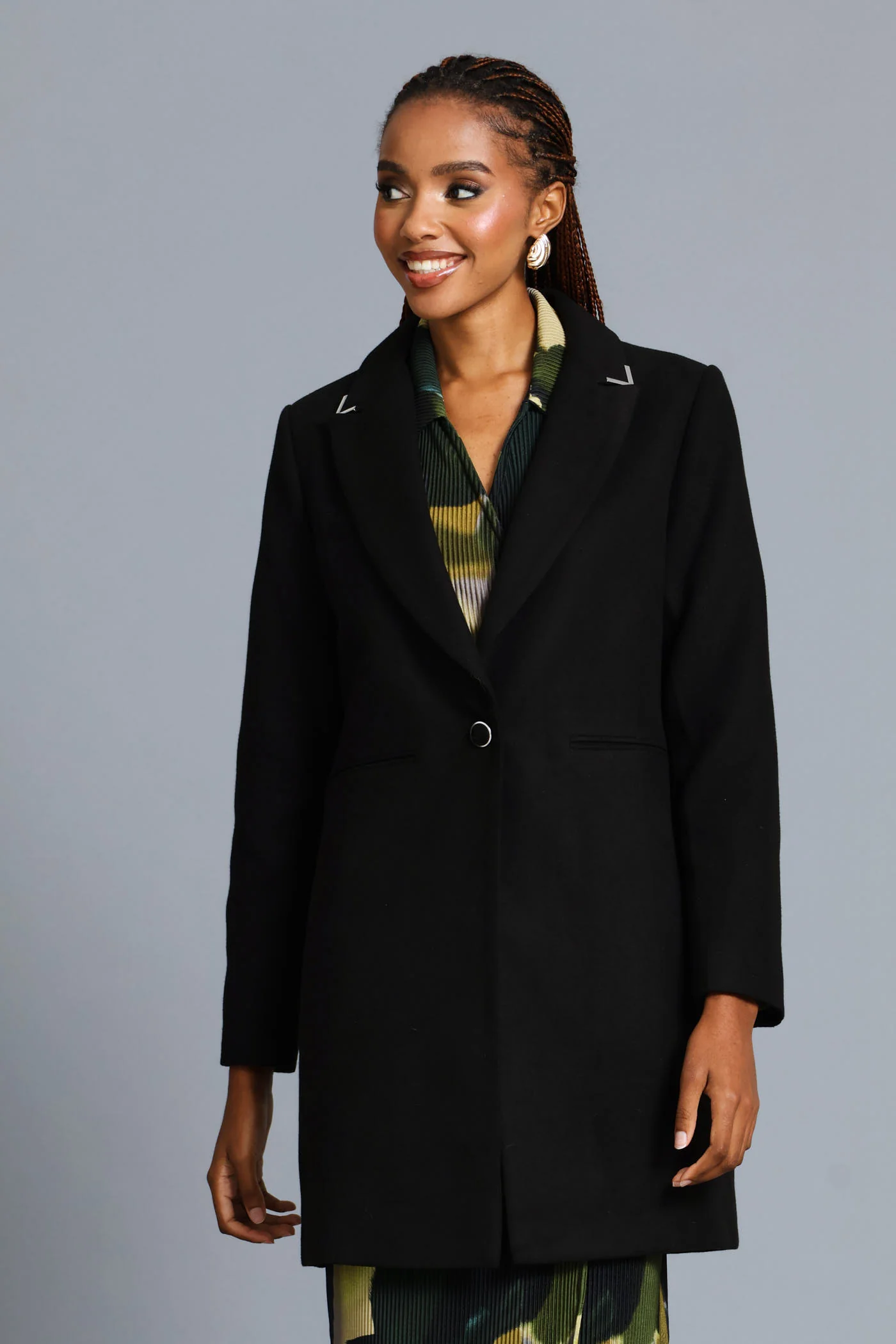 Charlotte Welt Pocket Single Breasted Coat - Black - Image 4