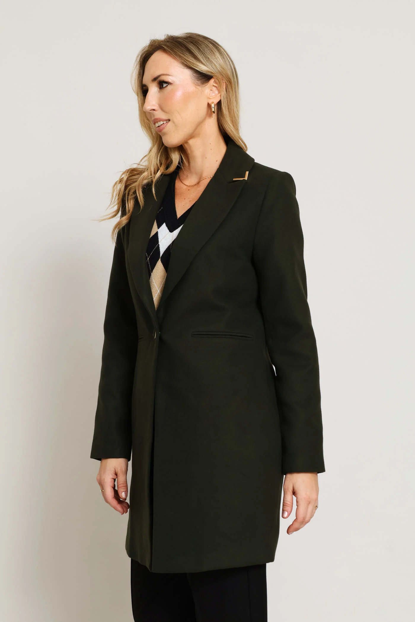 Charlotte Welt Pocket Single-Breasted Coat - Fatigue - Image 11