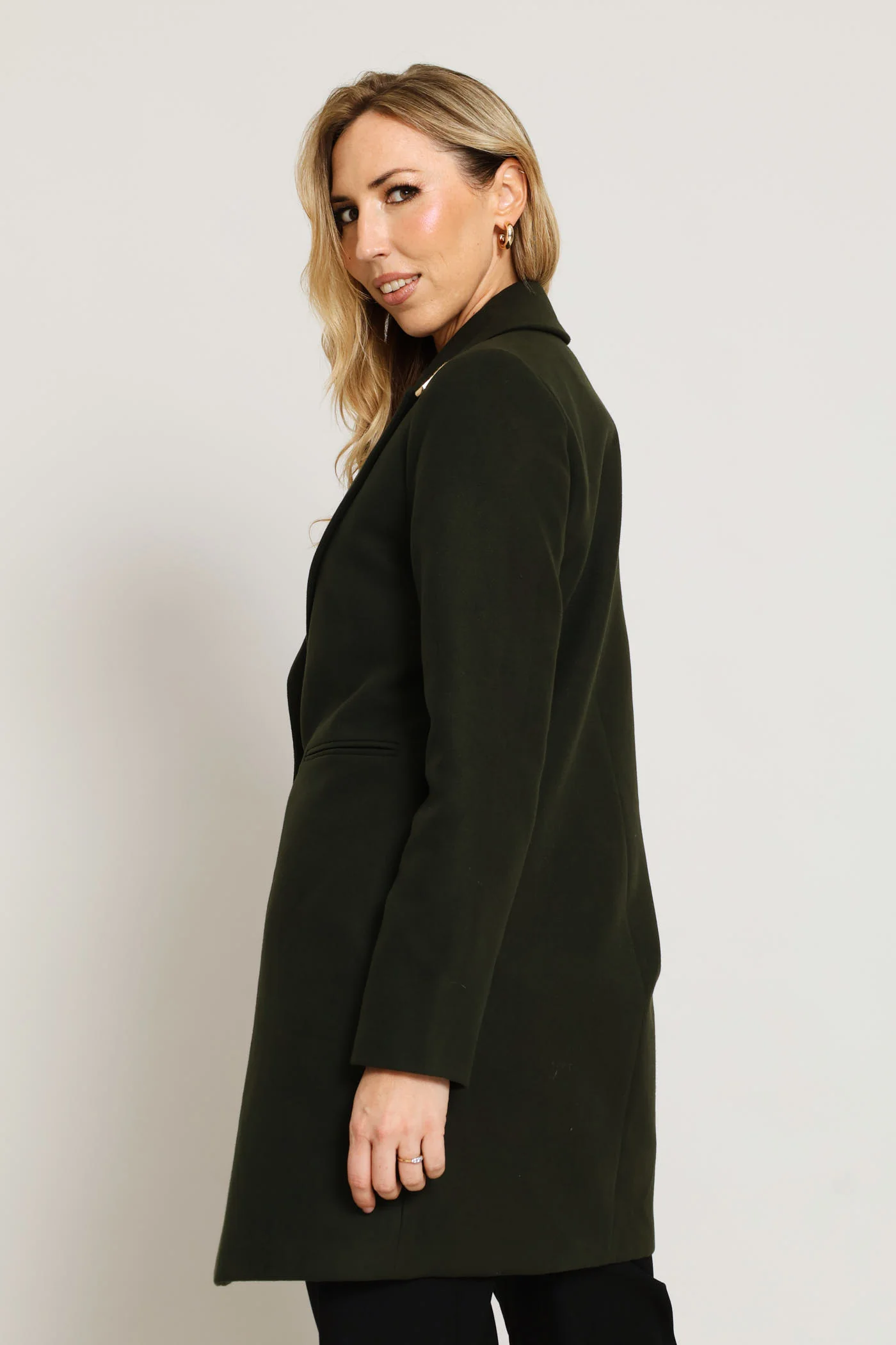 Charlotte Welt Pocket Single-Breasted Coat - Fatigue - Image 12