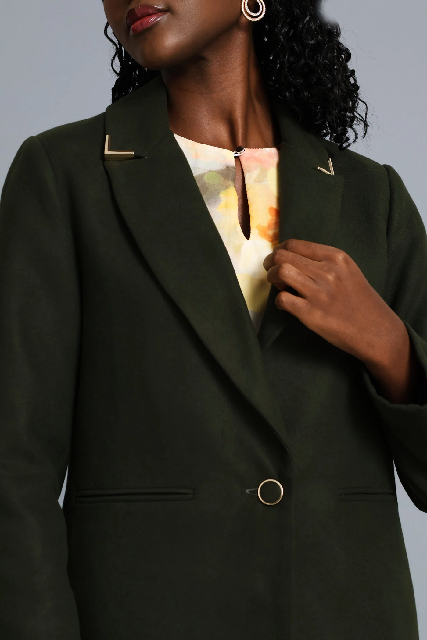 Charlotte Welt Pocket Single-Breasted Coat - Fatigue - Image 5