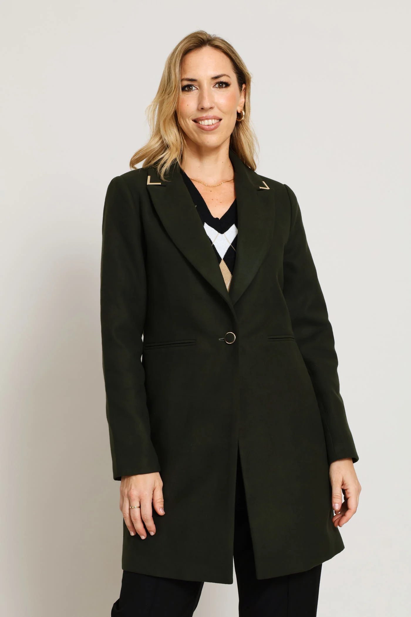 Charlotte Welt Pocket Single-Breasted Coat - Fatigue - Image 8