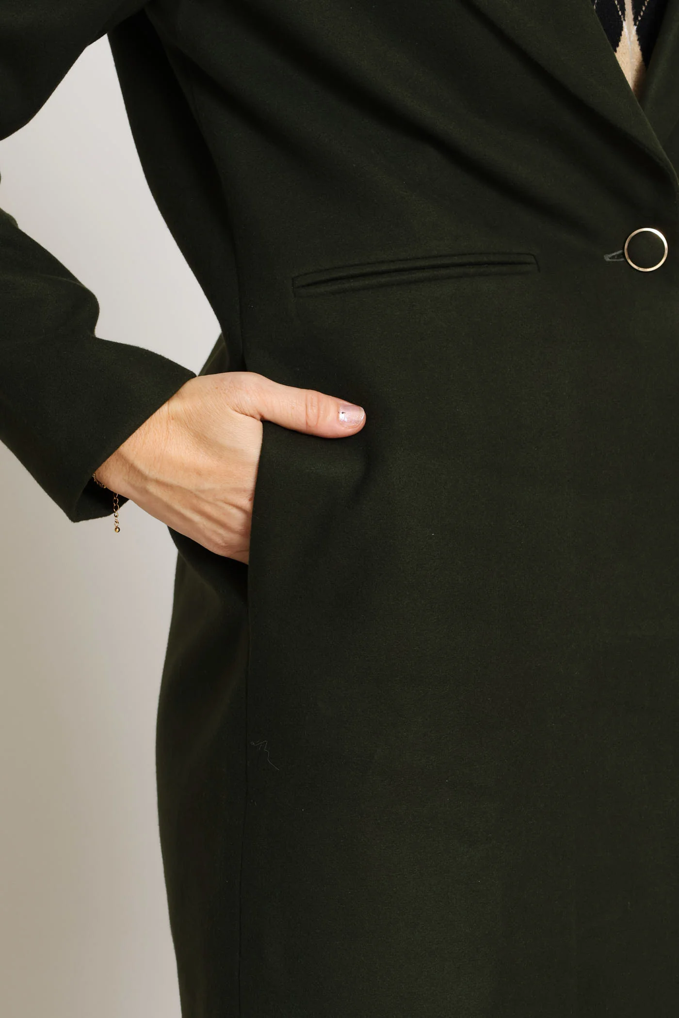Charlotte Welt Pocket Single-Breasted Coat - Fatigue - Image 9