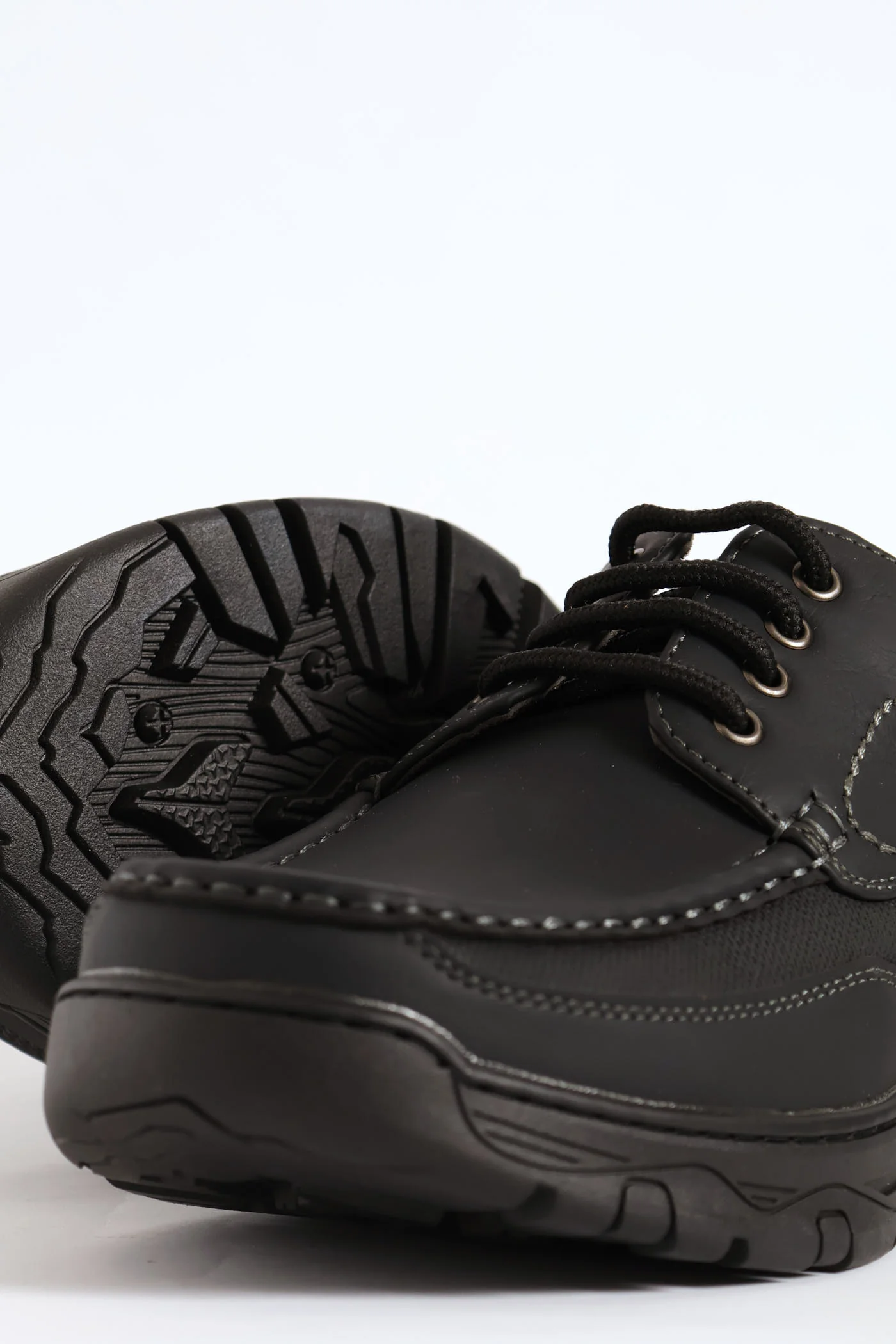 Chase Lace Up Worker Shoe - Black - Image 6