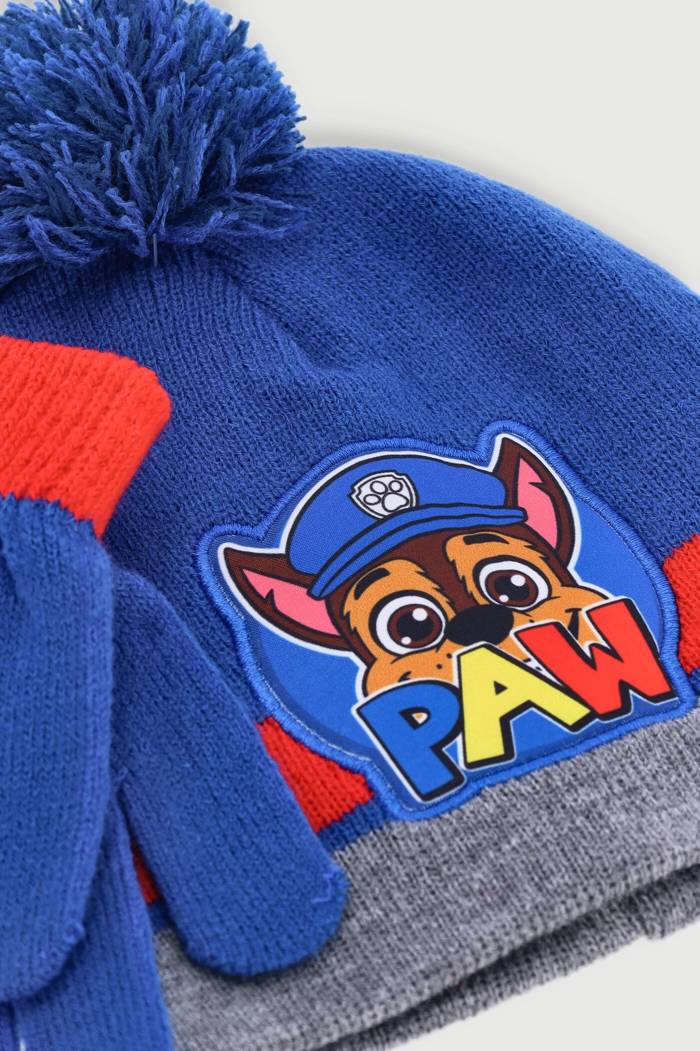 Chase Paw Patrol Beanie & Glove Set - Blue - Image 2