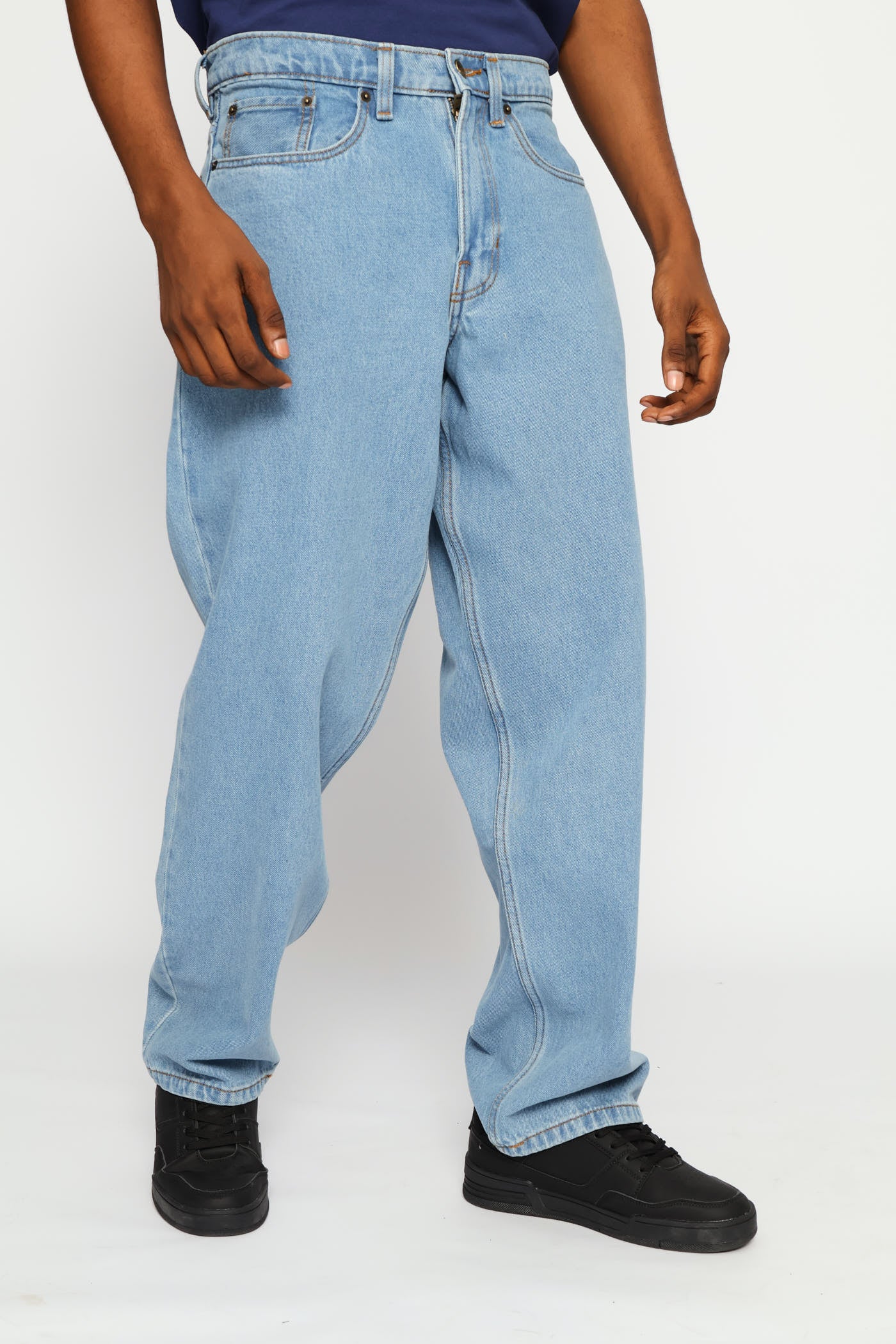 Check-5 Loose Denim Pant - Stonewash - Image 2