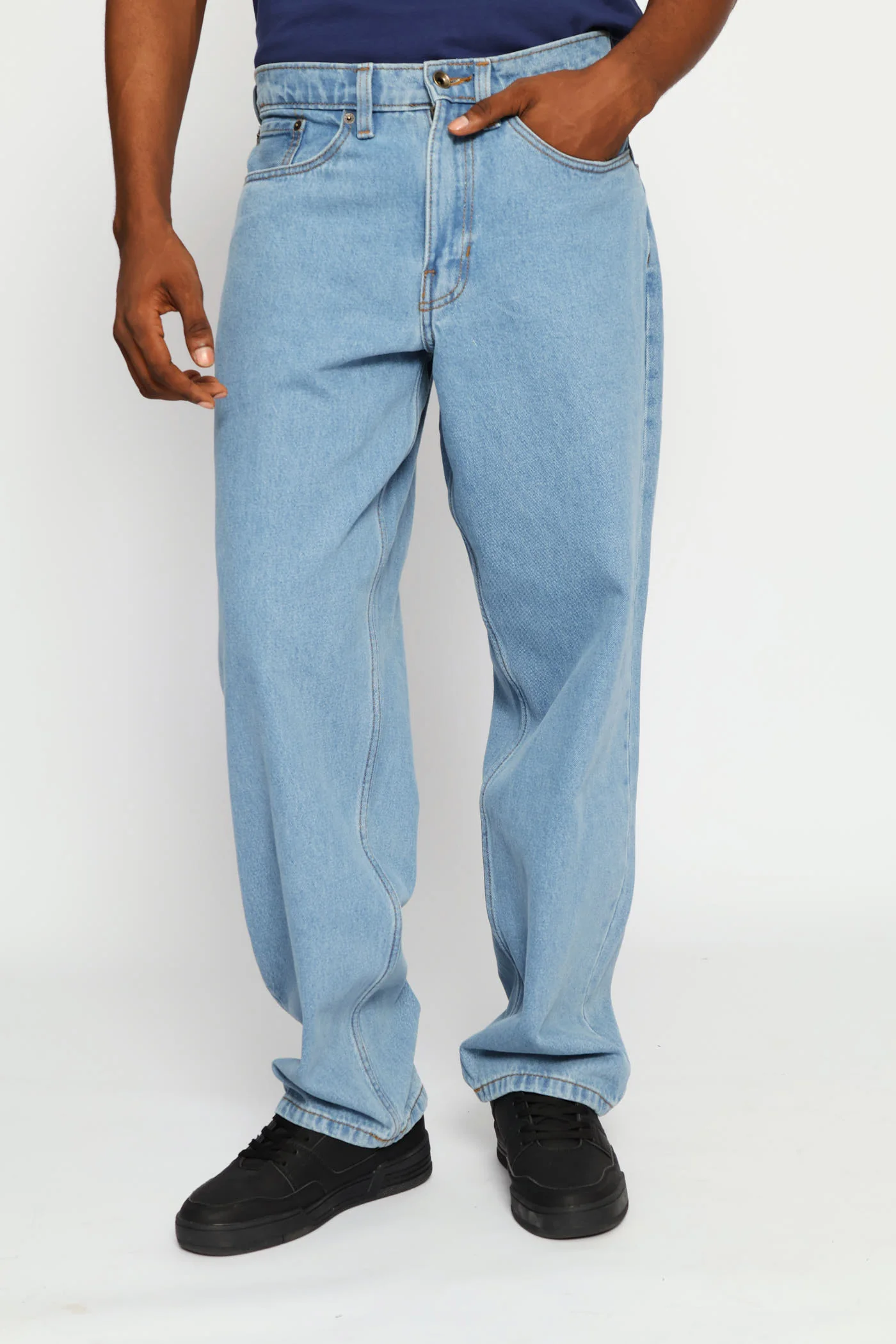 Check-5 Loose Denim Pant - Stonewash - Image 3