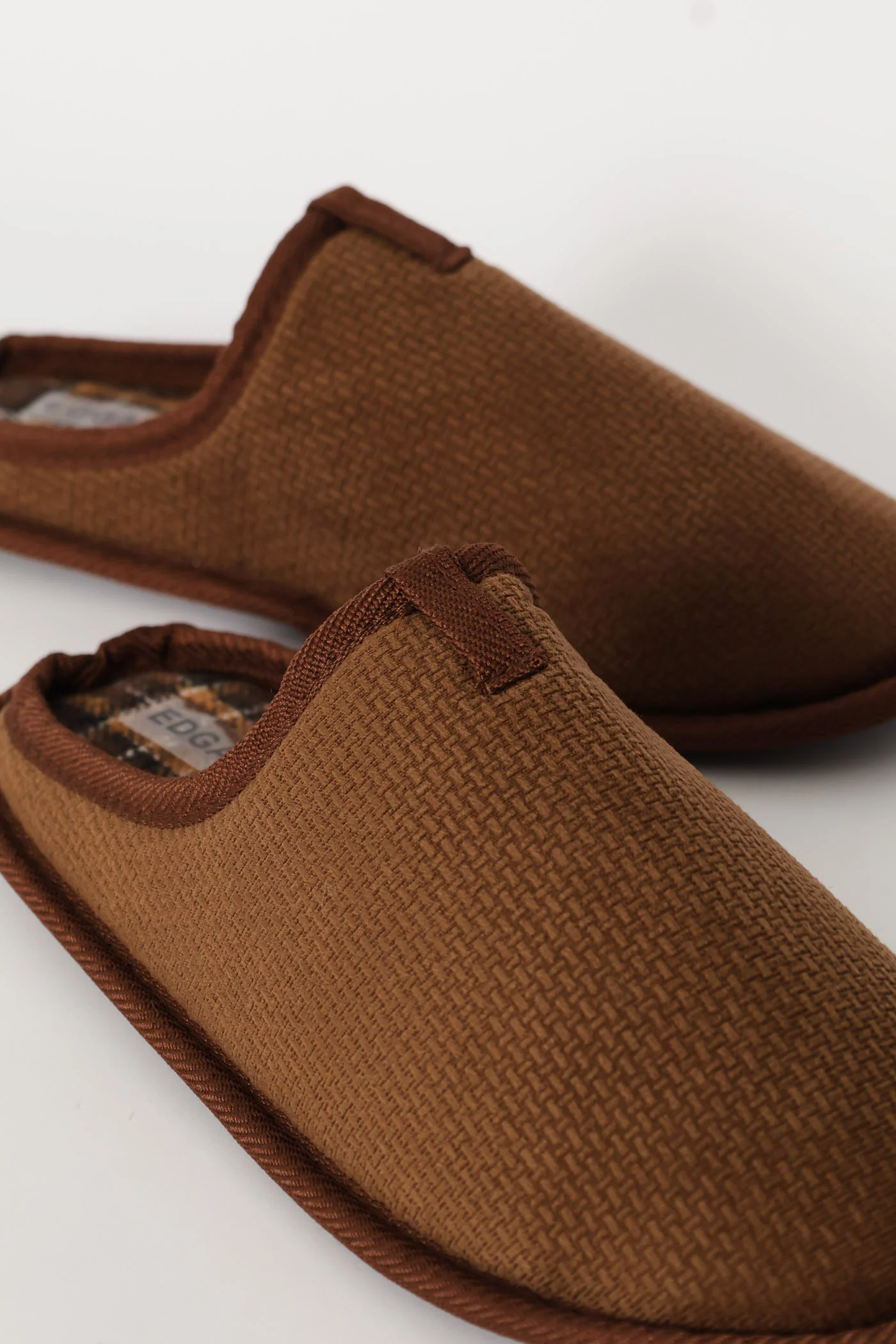 Check & Diamond Embossed Slipper - Brown - Image 2
