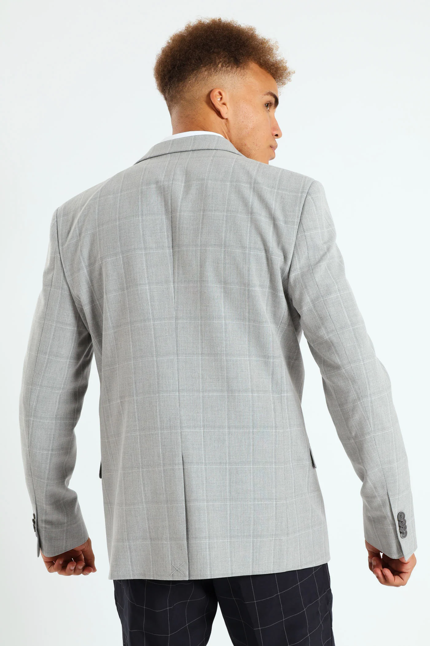 Check Blazer - Grey - Image 4