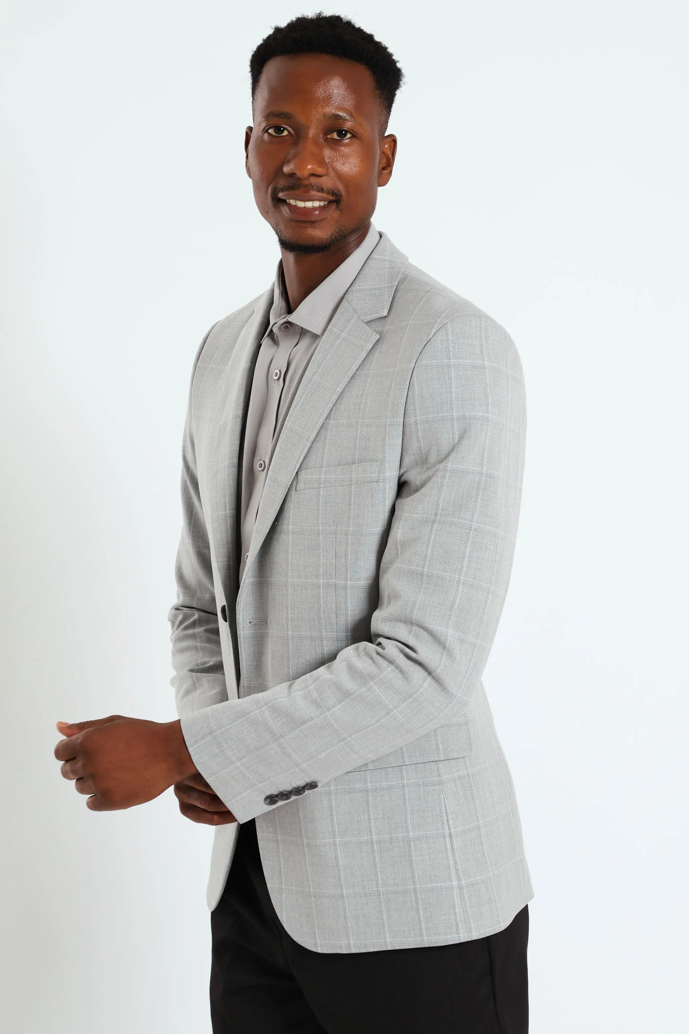 Check Blazer - Grey - Image 2