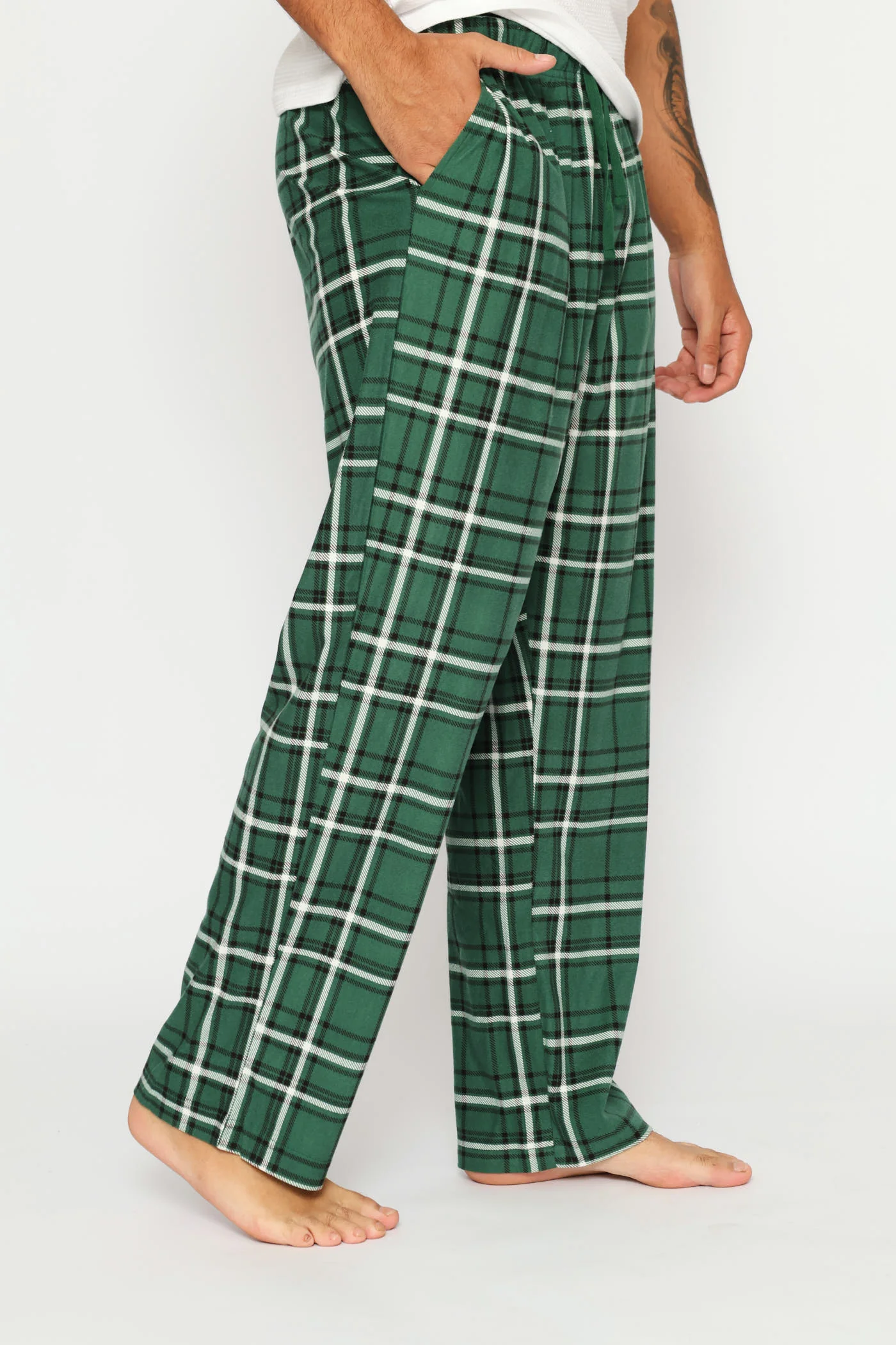Check Butter Fleece Pant - Black/Green - Image 2