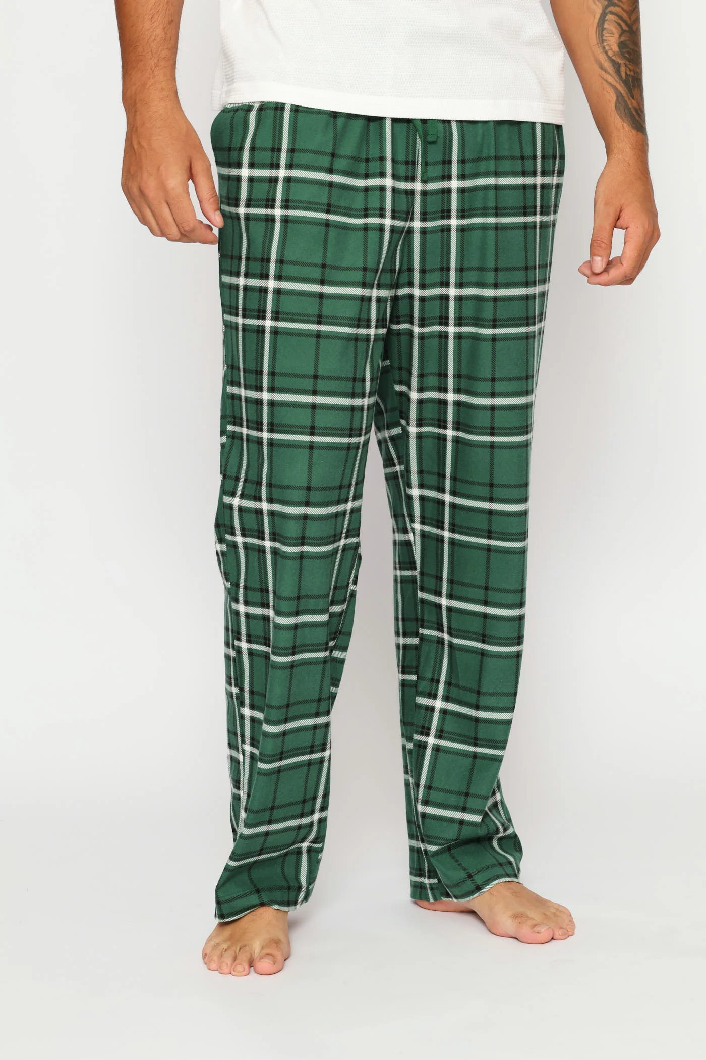 Check Butter Fleece Pant - Black/Green - Image 3