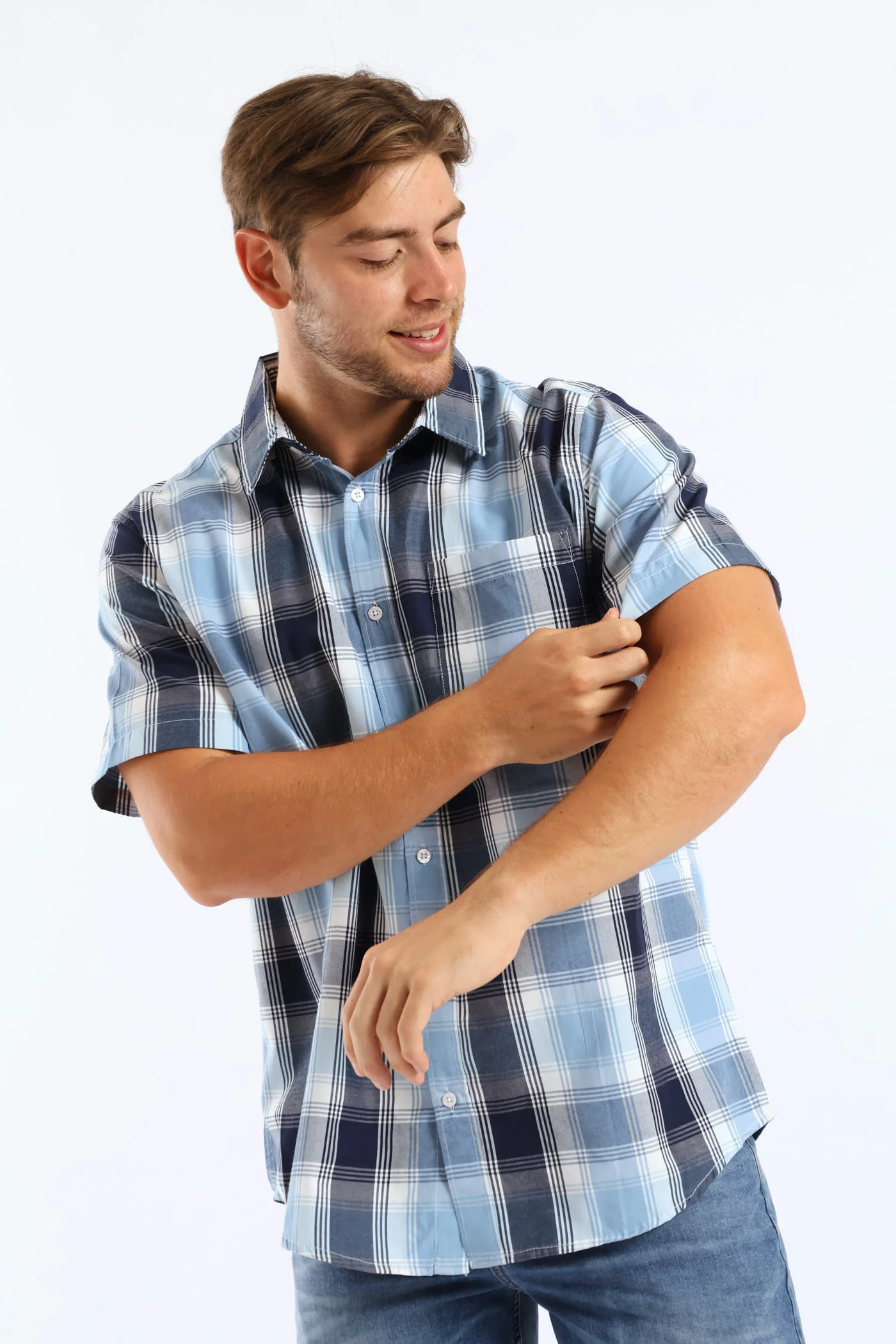 Check Button Down Shirt - Blue/Navy - Image 3
