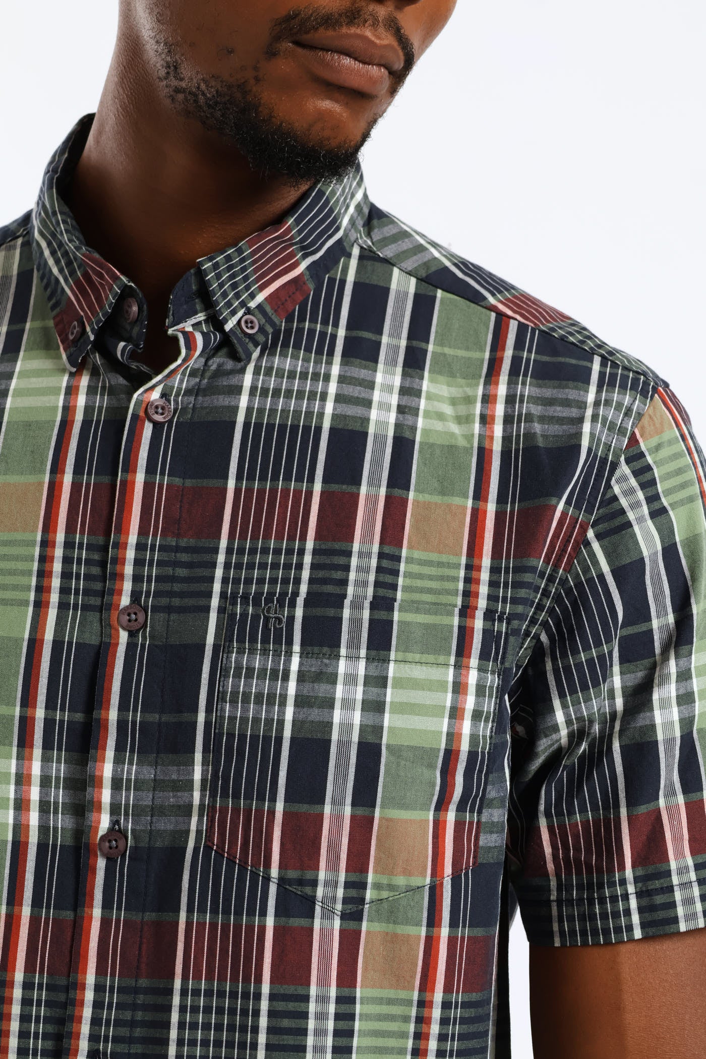 Check Button Down Shirt - Green/Navy - Image 2