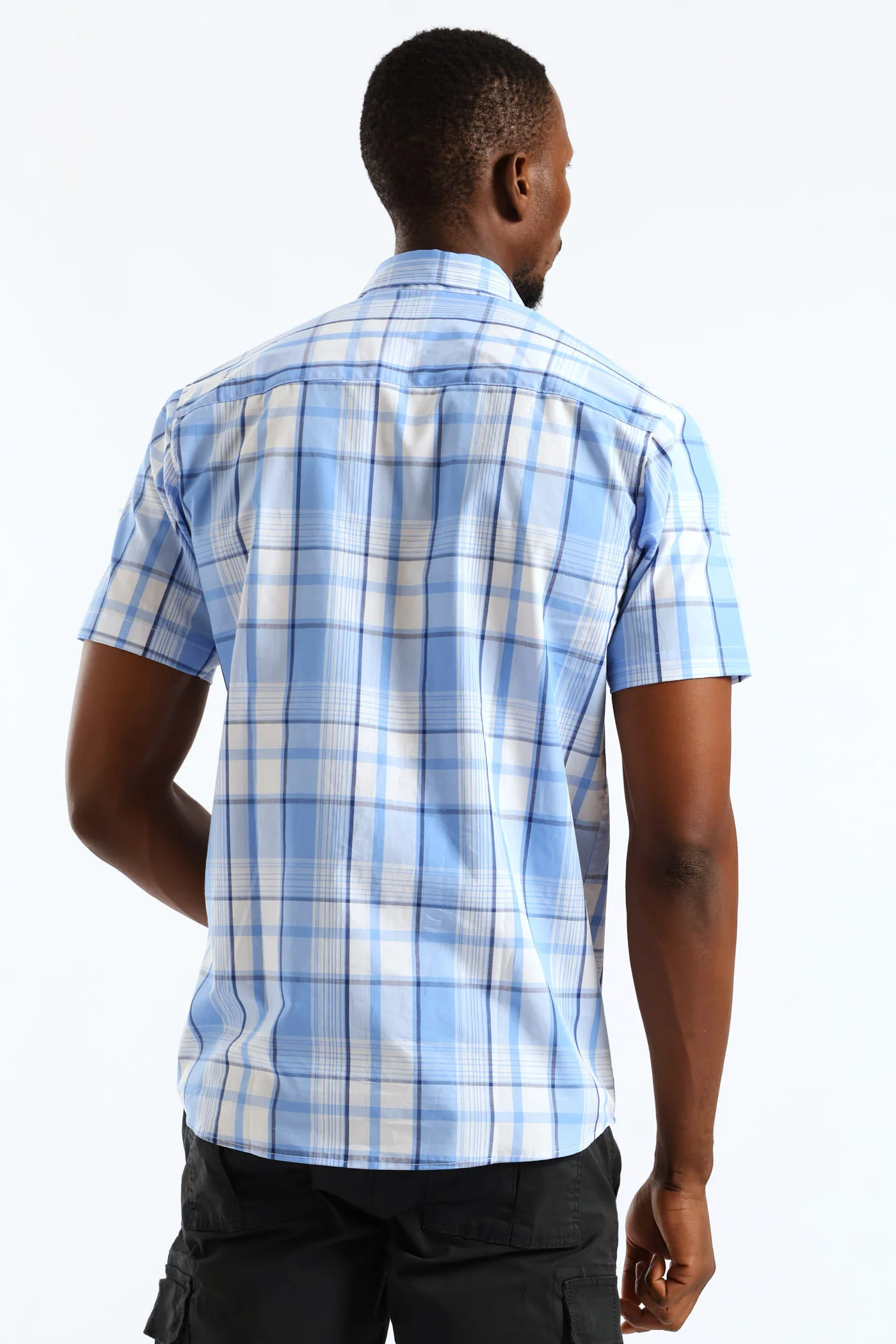 Check Button Down Shirt - Light Blue/White - Image 5