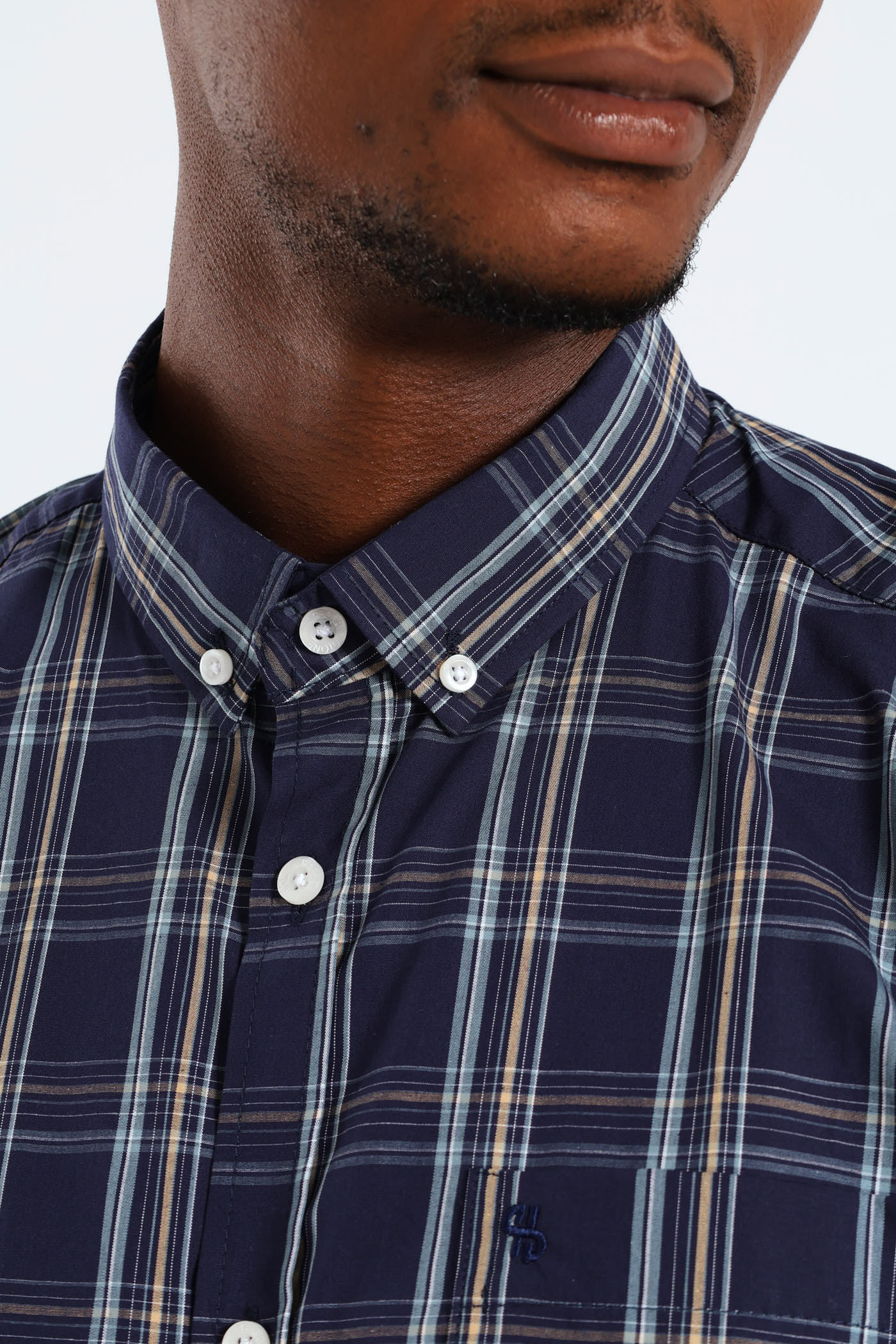Check Button Down Shirt - Navy - Image 2