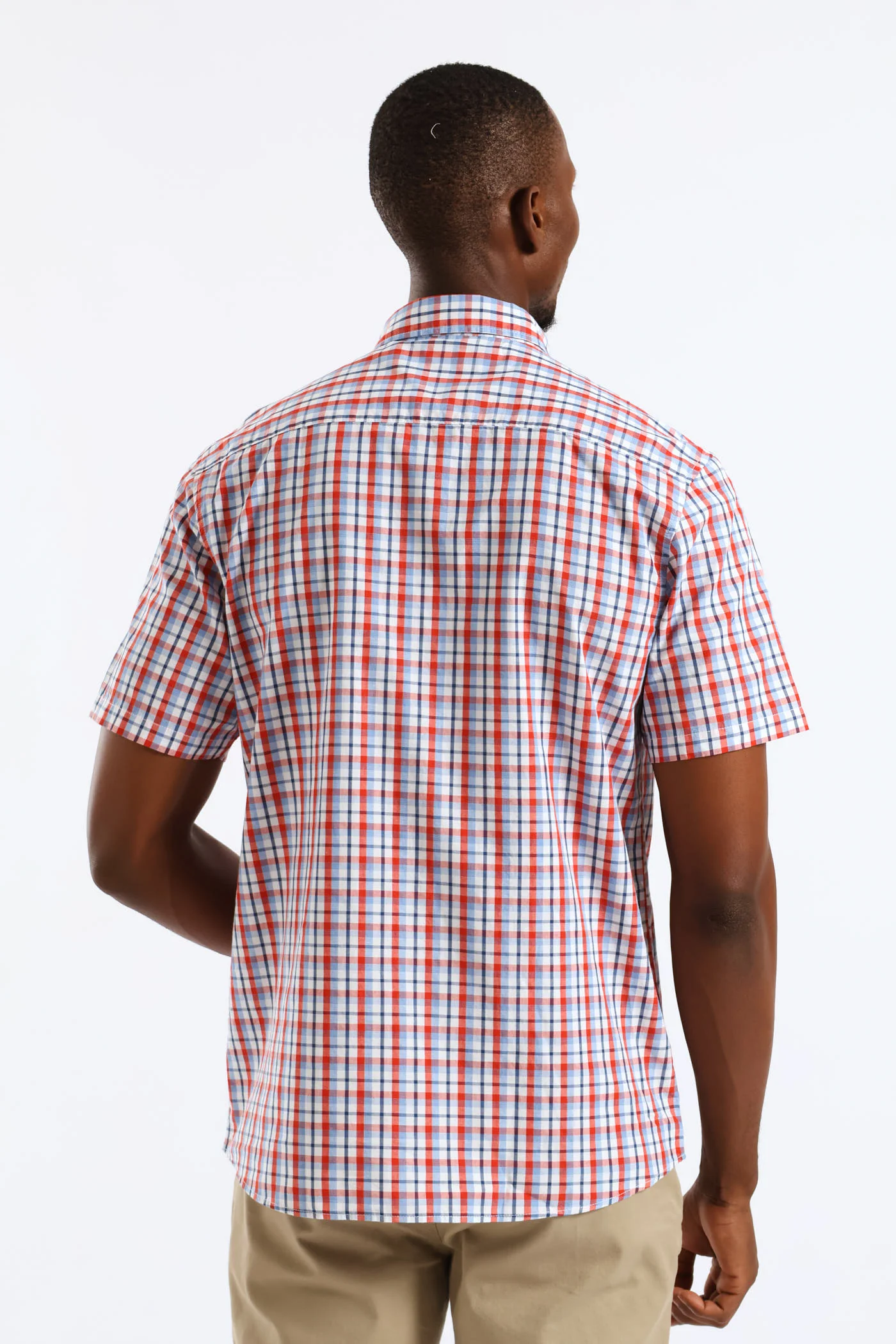 Check Button Down Shirt - Red/Navy/White - Image 5