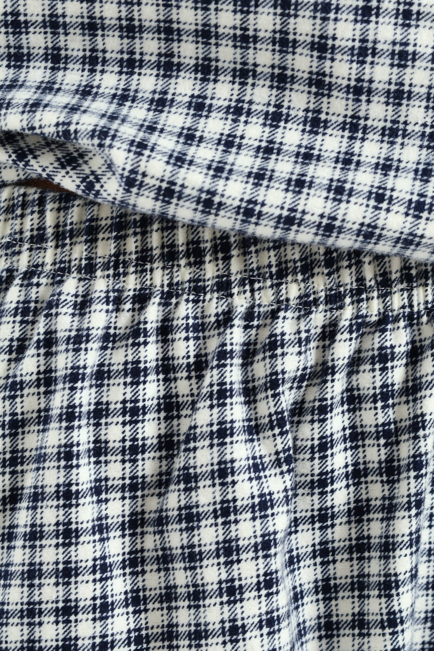 Check Flannel Button Through & Short Set - White/Navy - Image 5