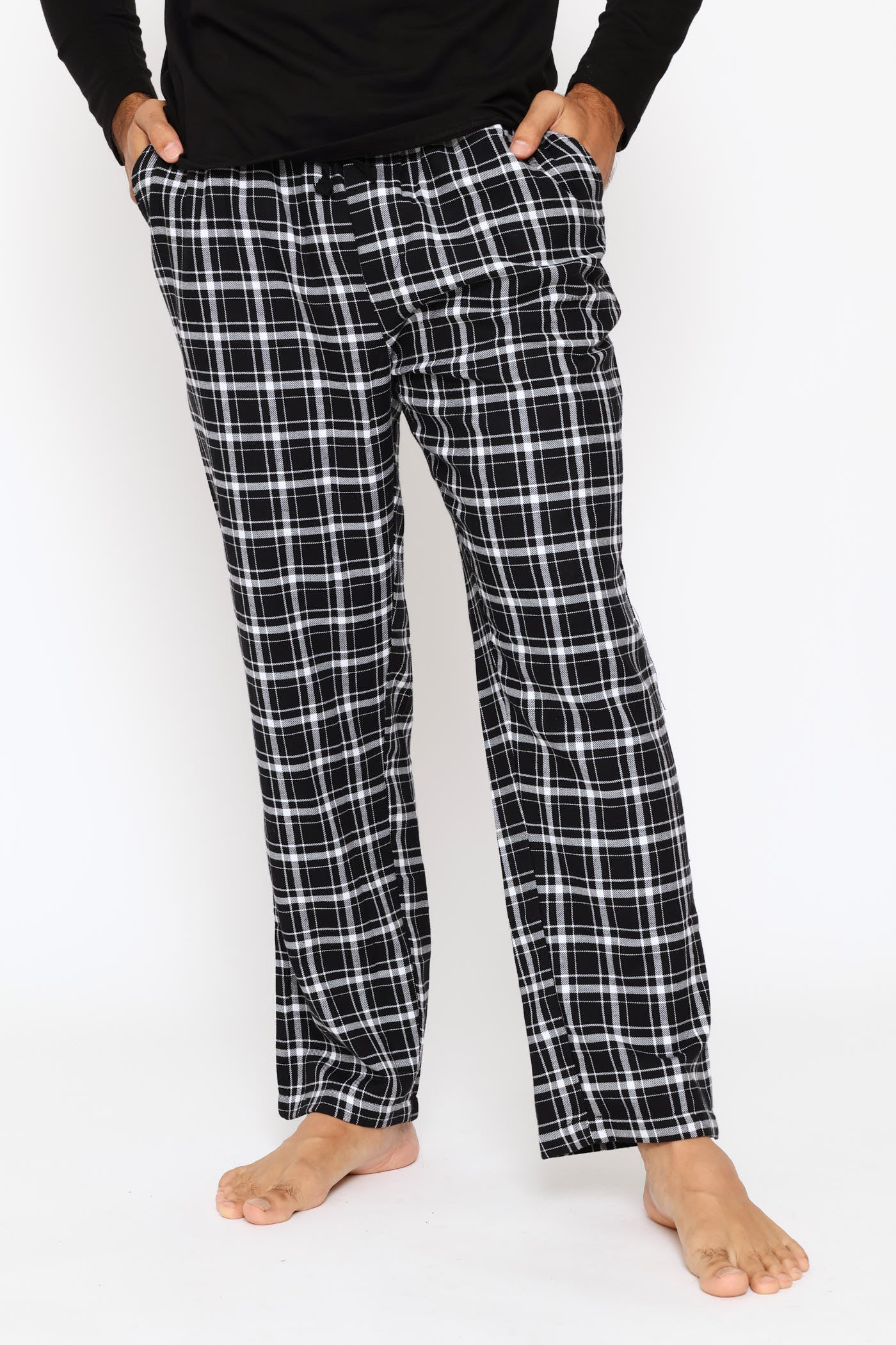 Check Flannel Pants - Black/White - Image 3