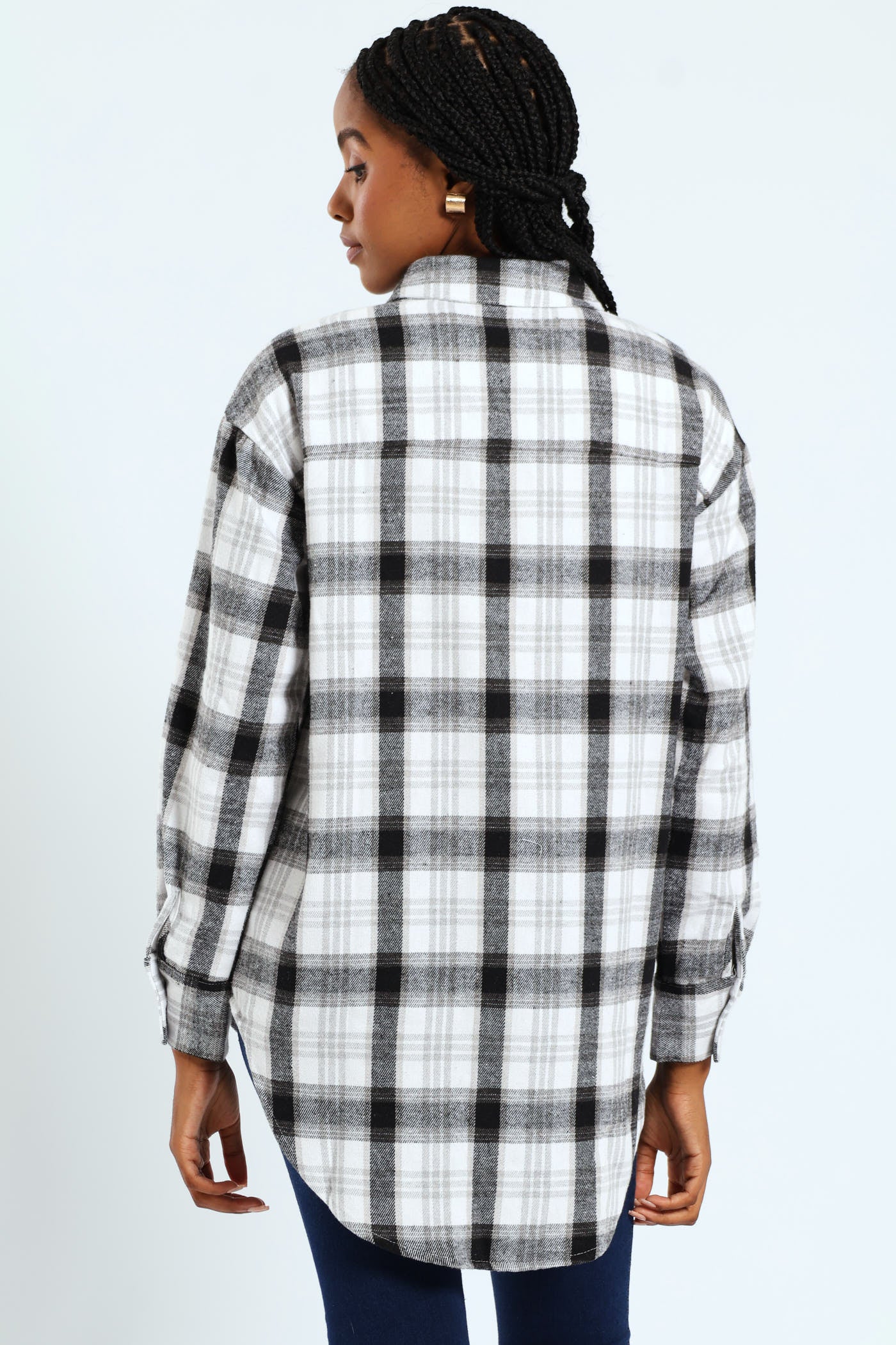 Check Flannel Shacket - Black/Grey - Image 2