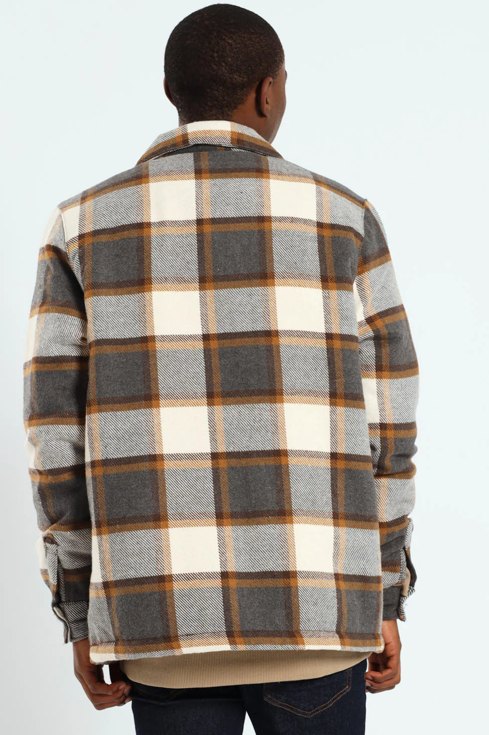 Check Flannel Shacket - Chocolate - Image 4