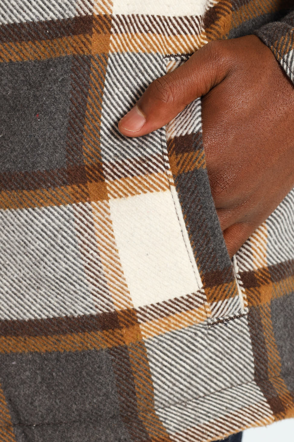 Check Flannel Shacket - Chocolate - Image 5