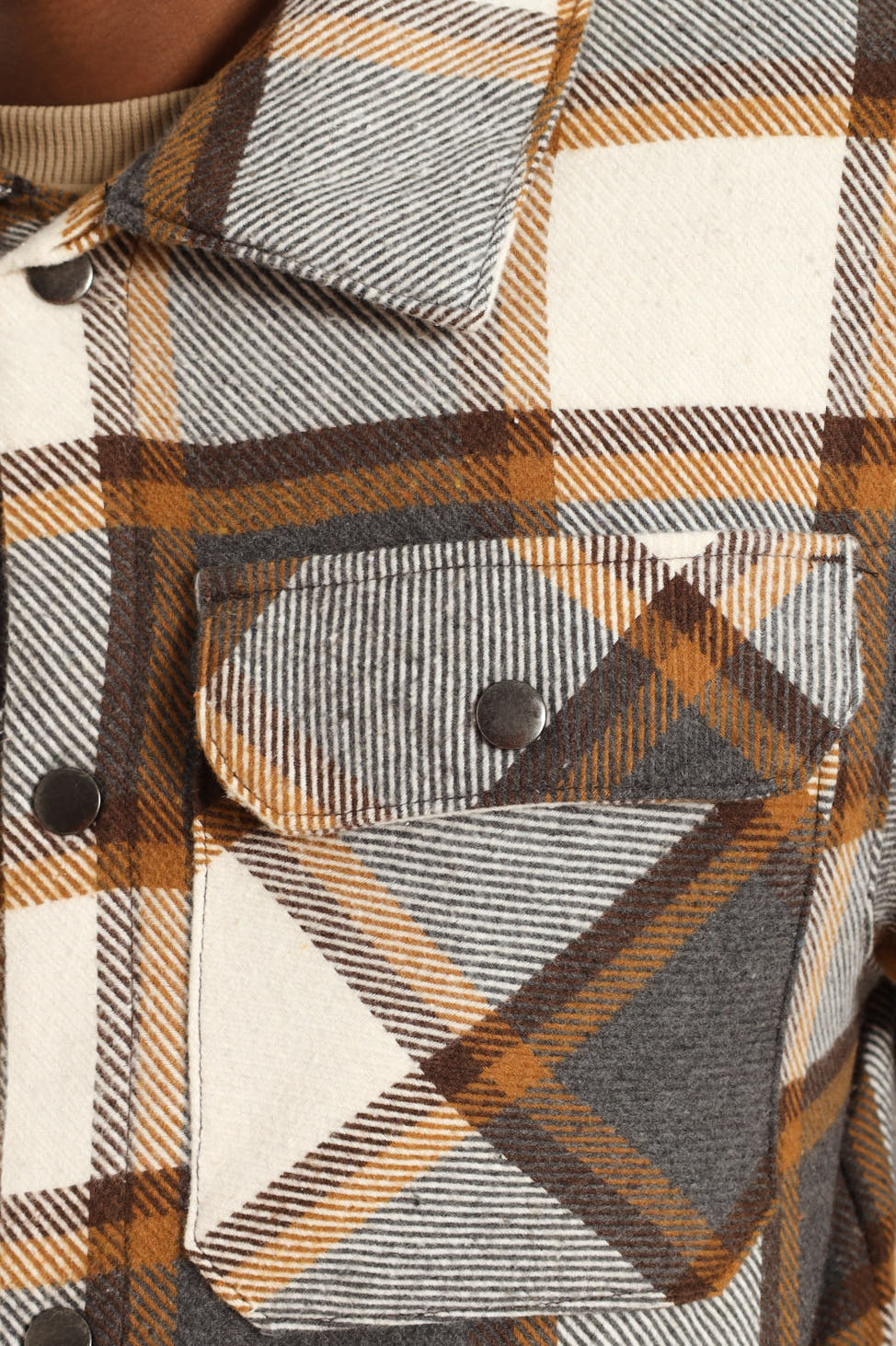 Check Flannel Shacket - Chocolate - Image 6