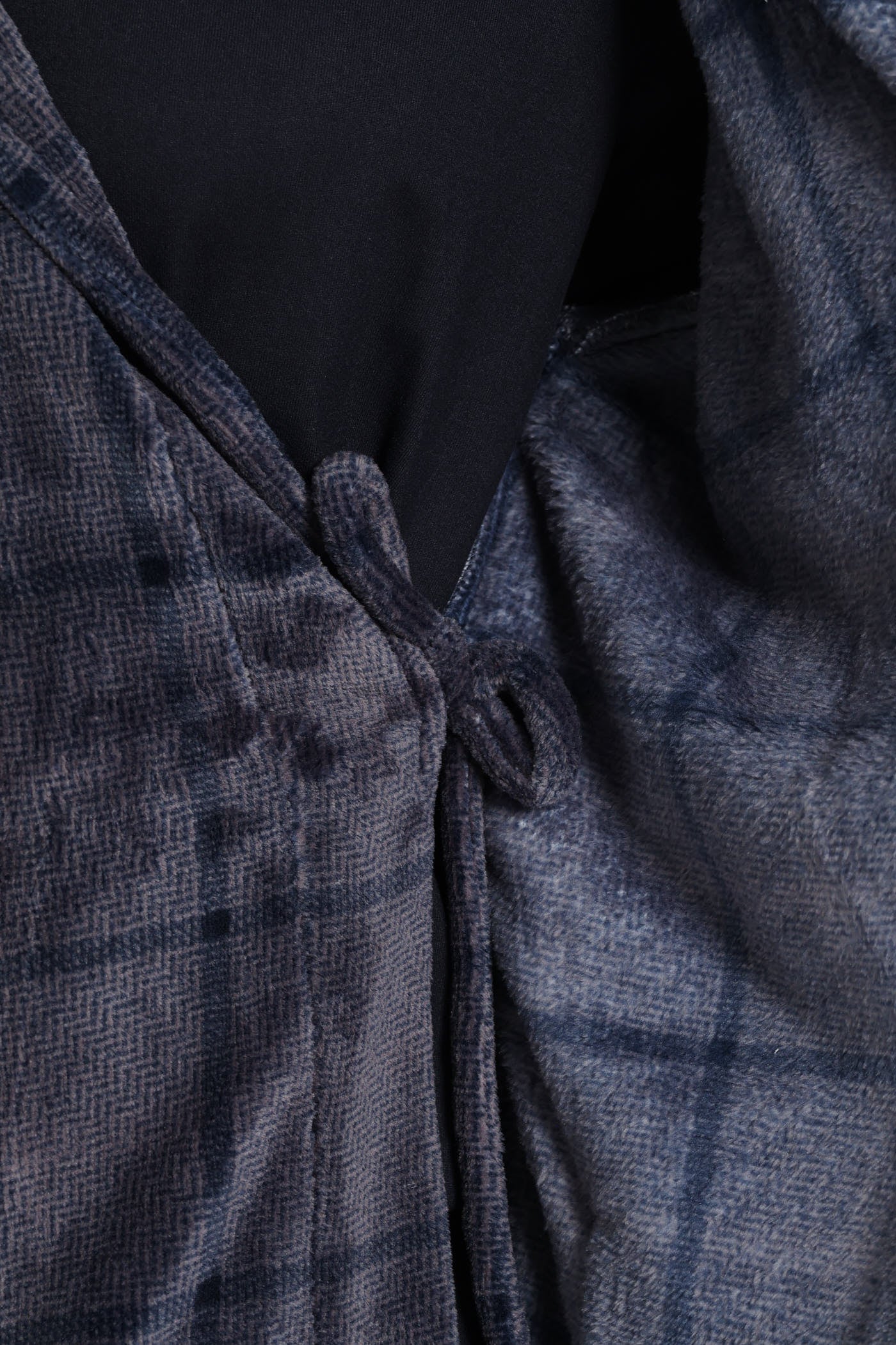 Check Hooded Gown - Grey - Image 4