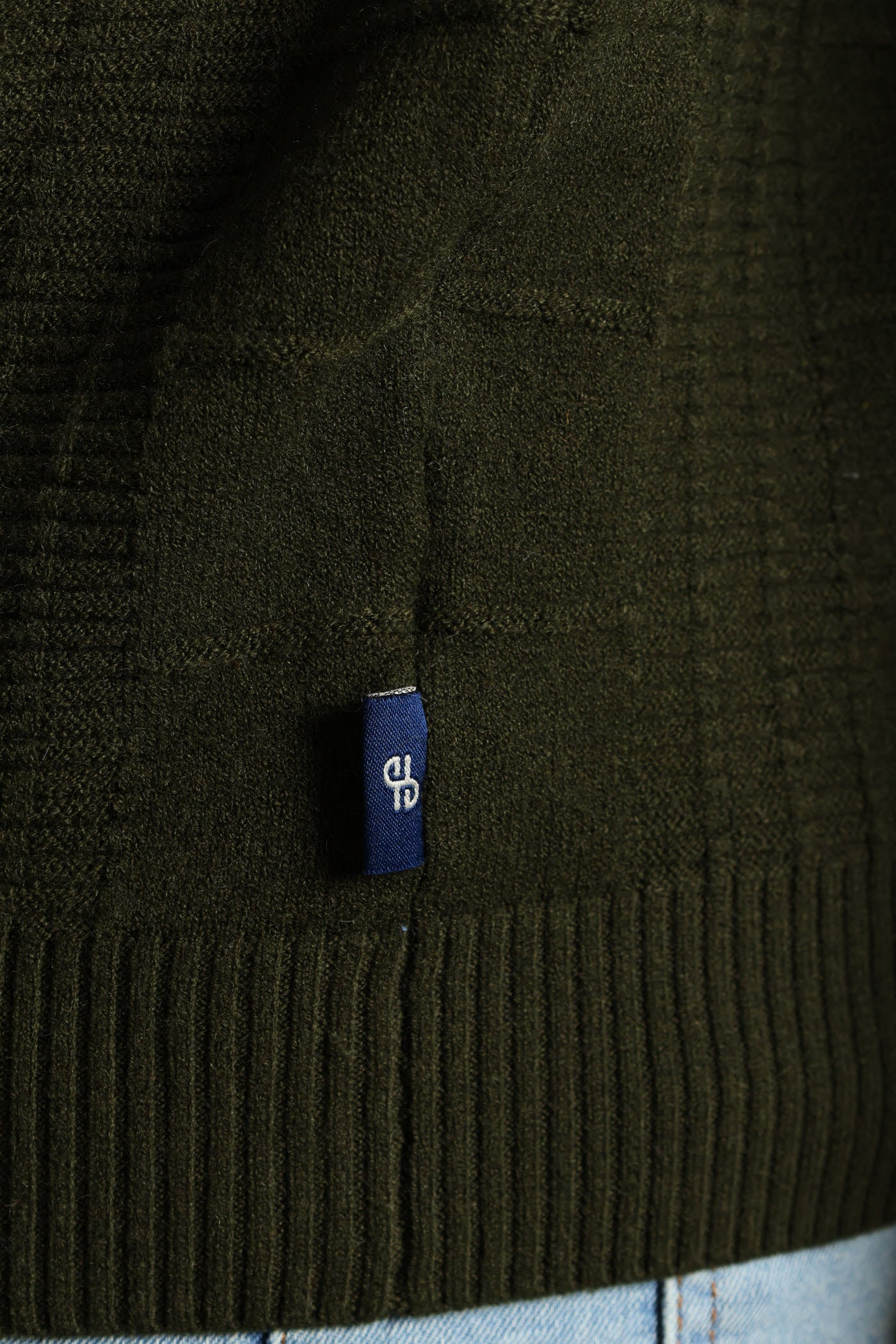 Check Jacquard Crew Knitwear - Fatigue - Image 3