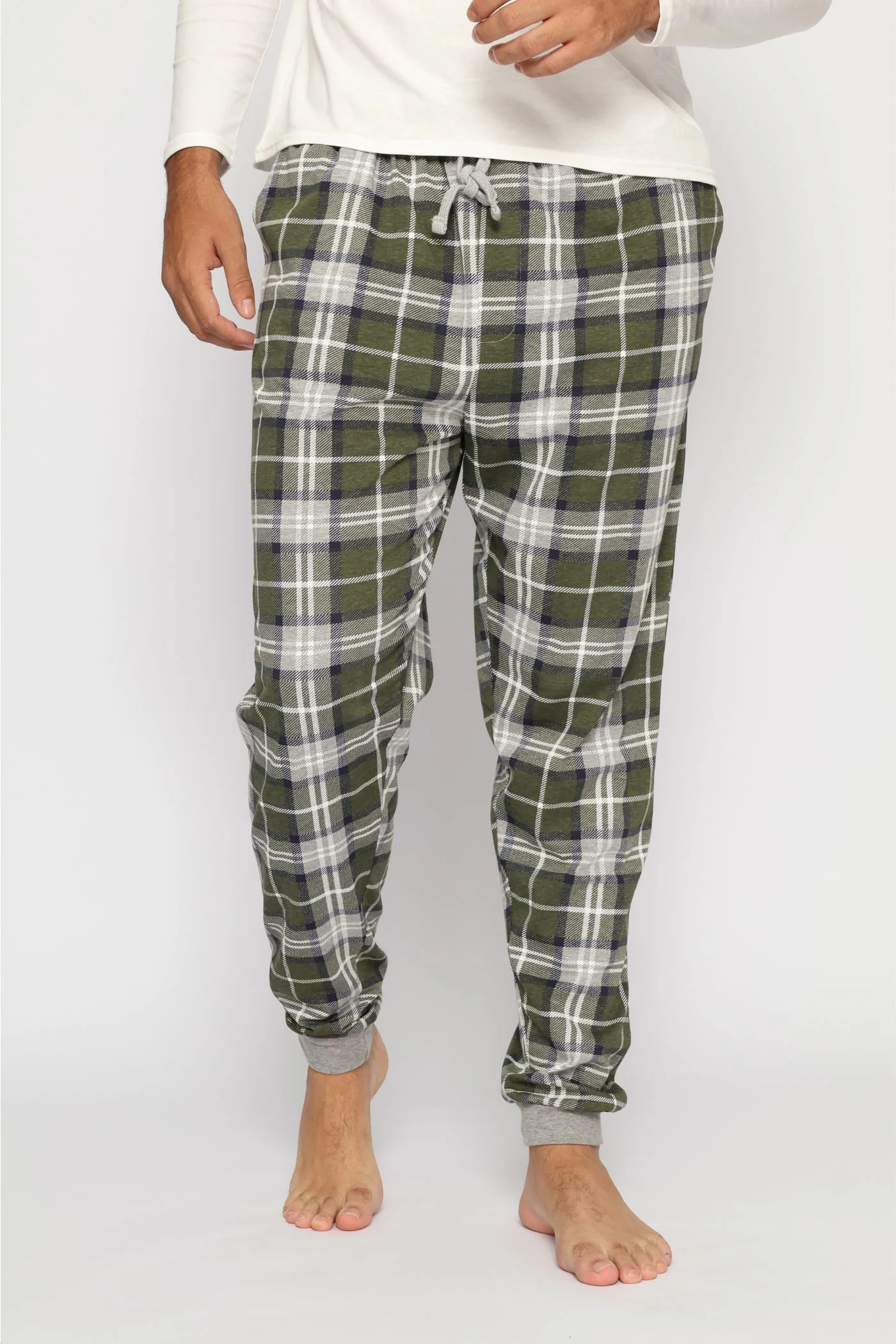 Check Jogger - Olive/Grey Melange - Image 3